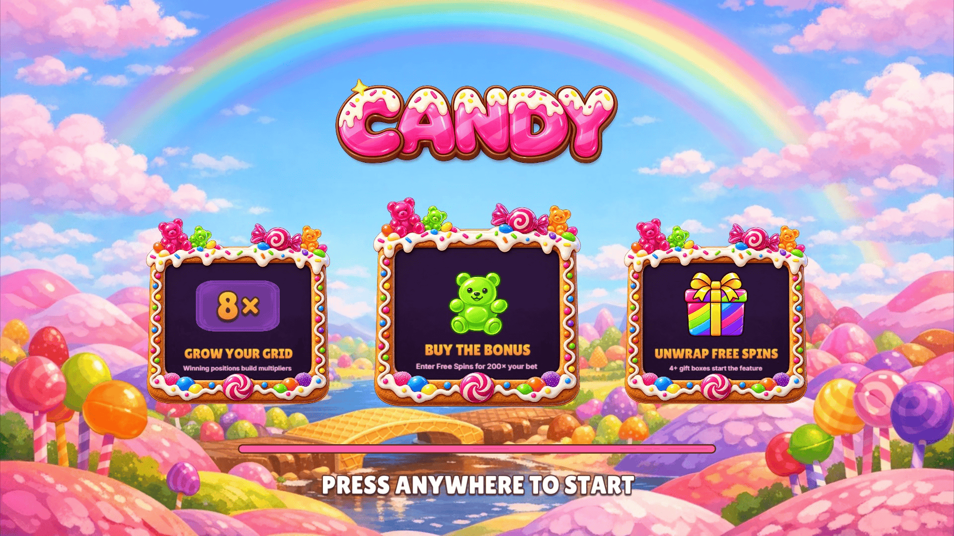 Candy slot intro screen