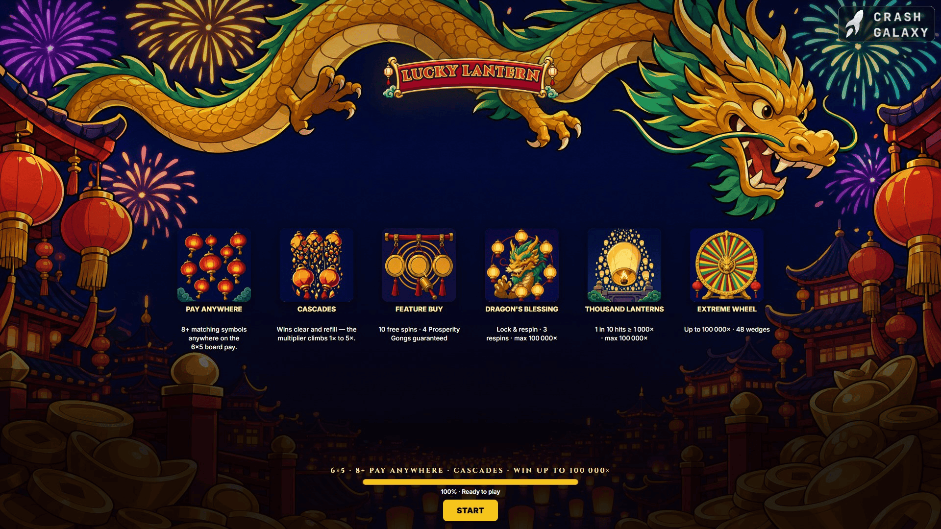 Lucky Lantern slot intro screen
