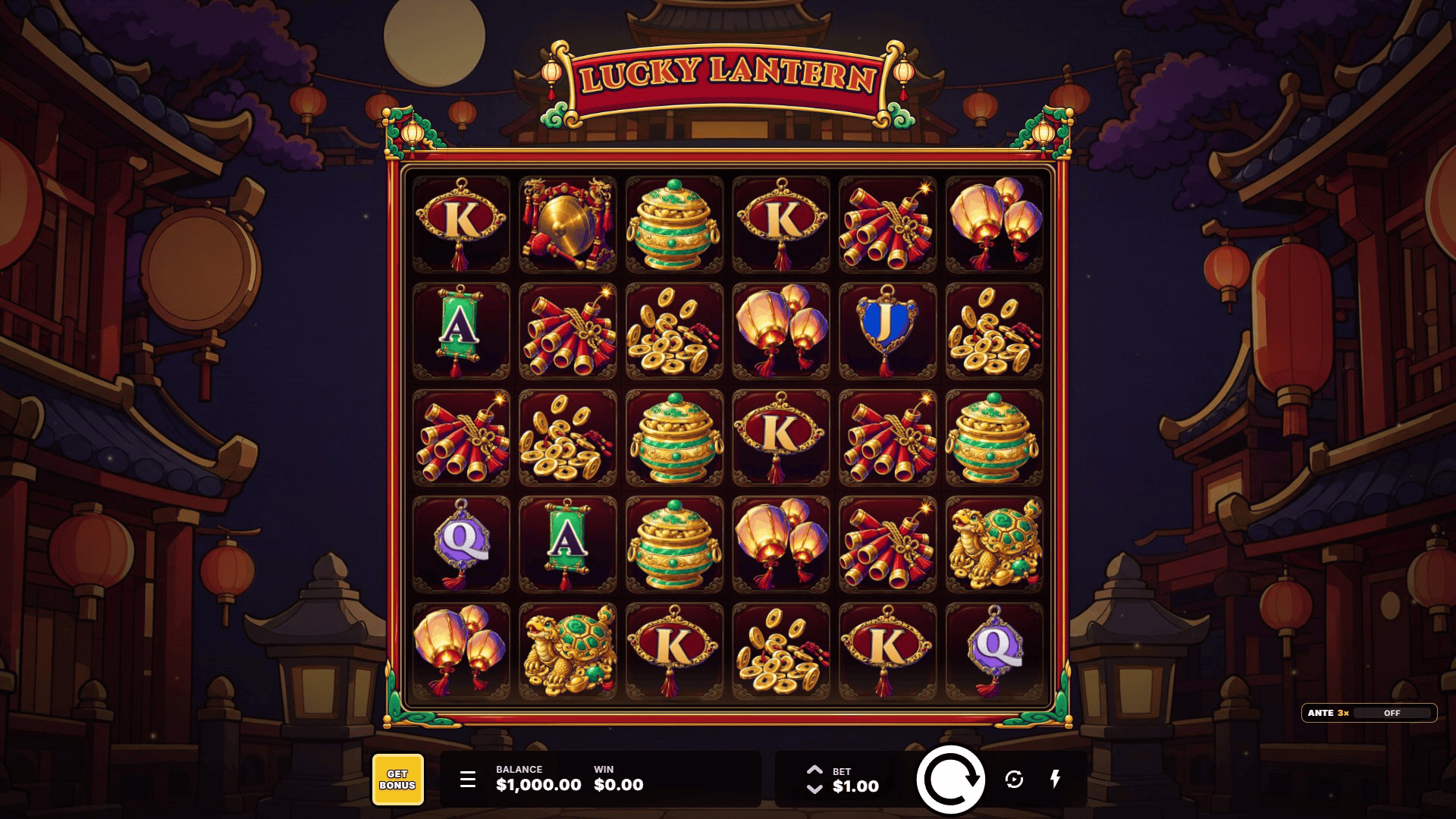 Lucky Lantern slot gameplay reels