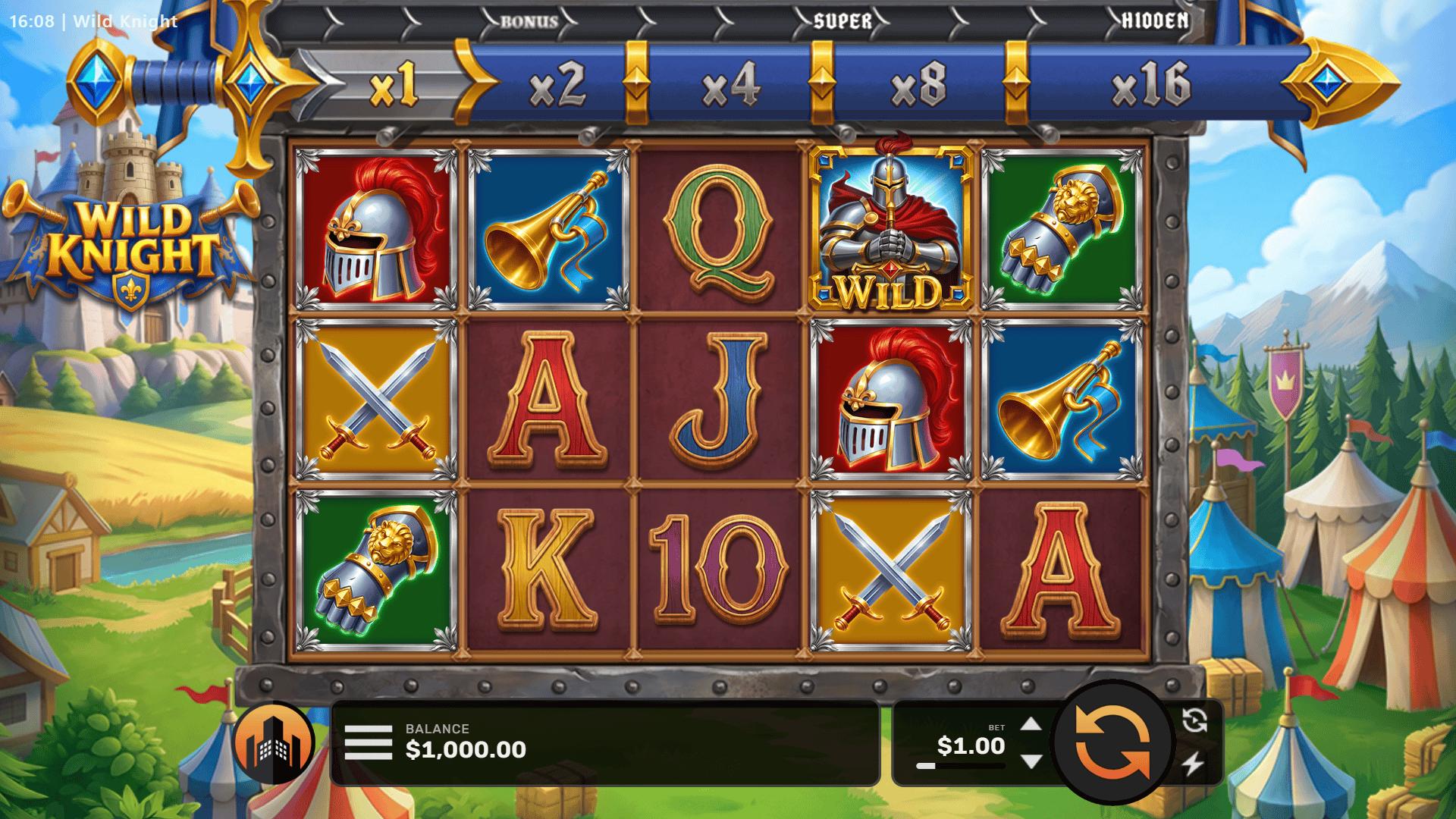 Wild Knight slot gameplay reels