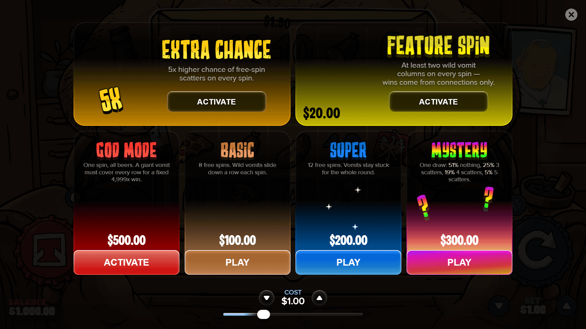 Polska Gurom bonus buy menu