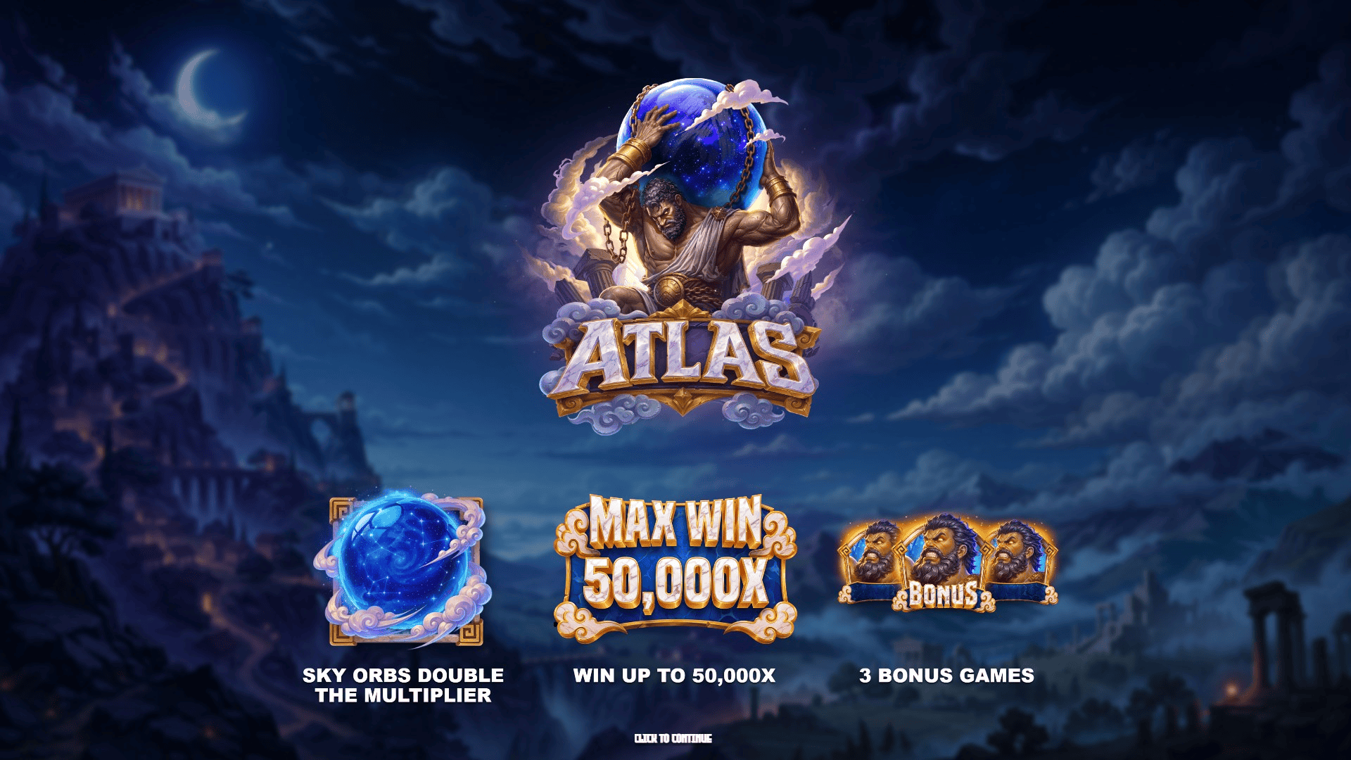 Atlas slot intro screen