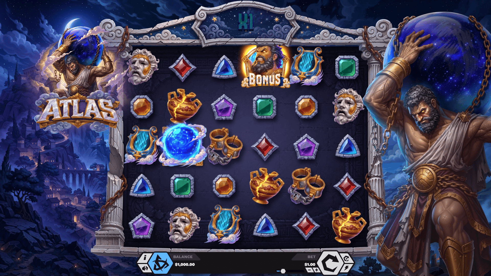 Atlas slot gameplay reels