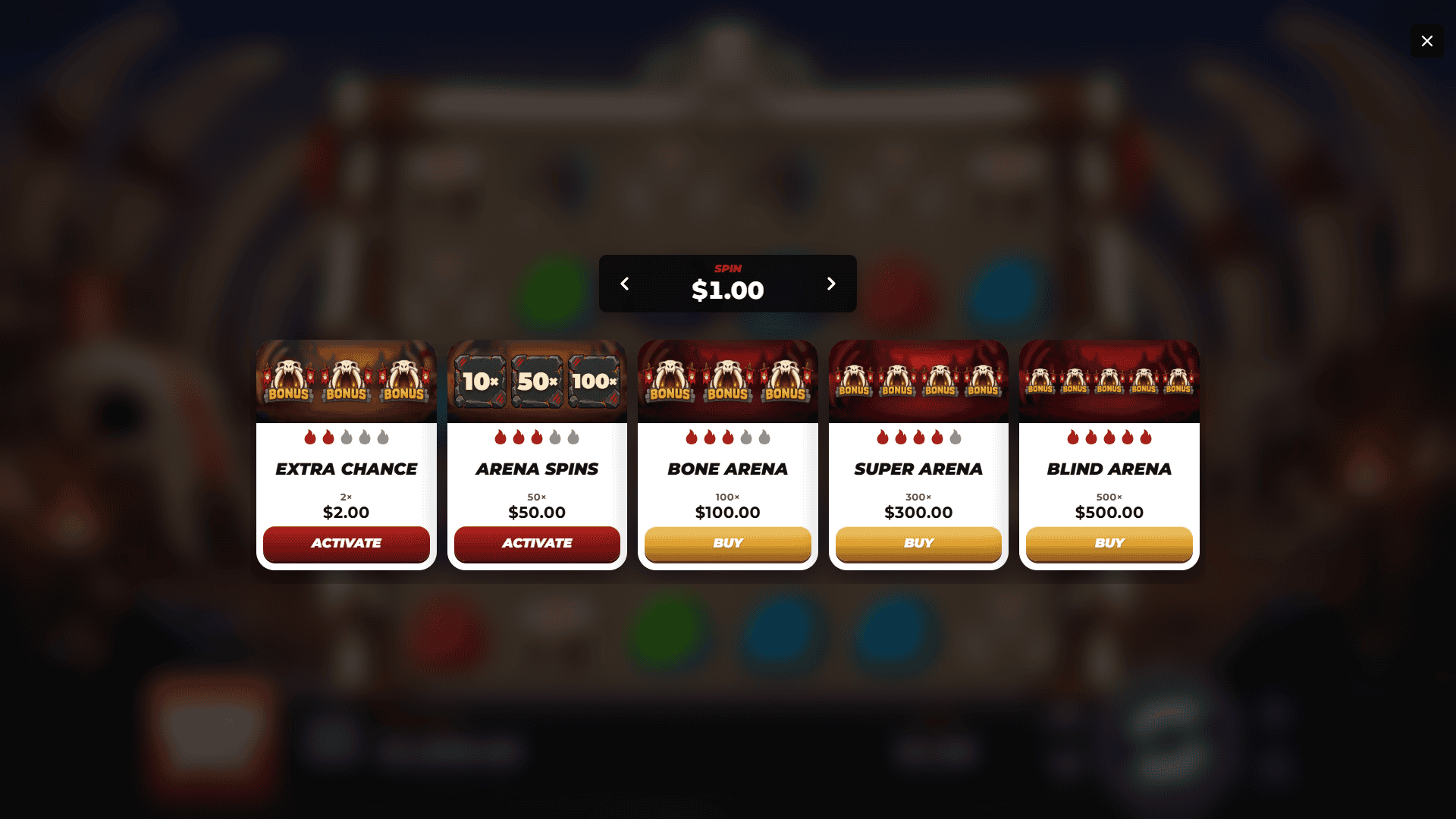 Bone Pit Feature Buy bonus buy menu