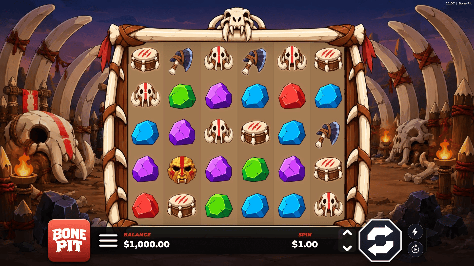 Bone Pit Feature Buy slot gameplay reels