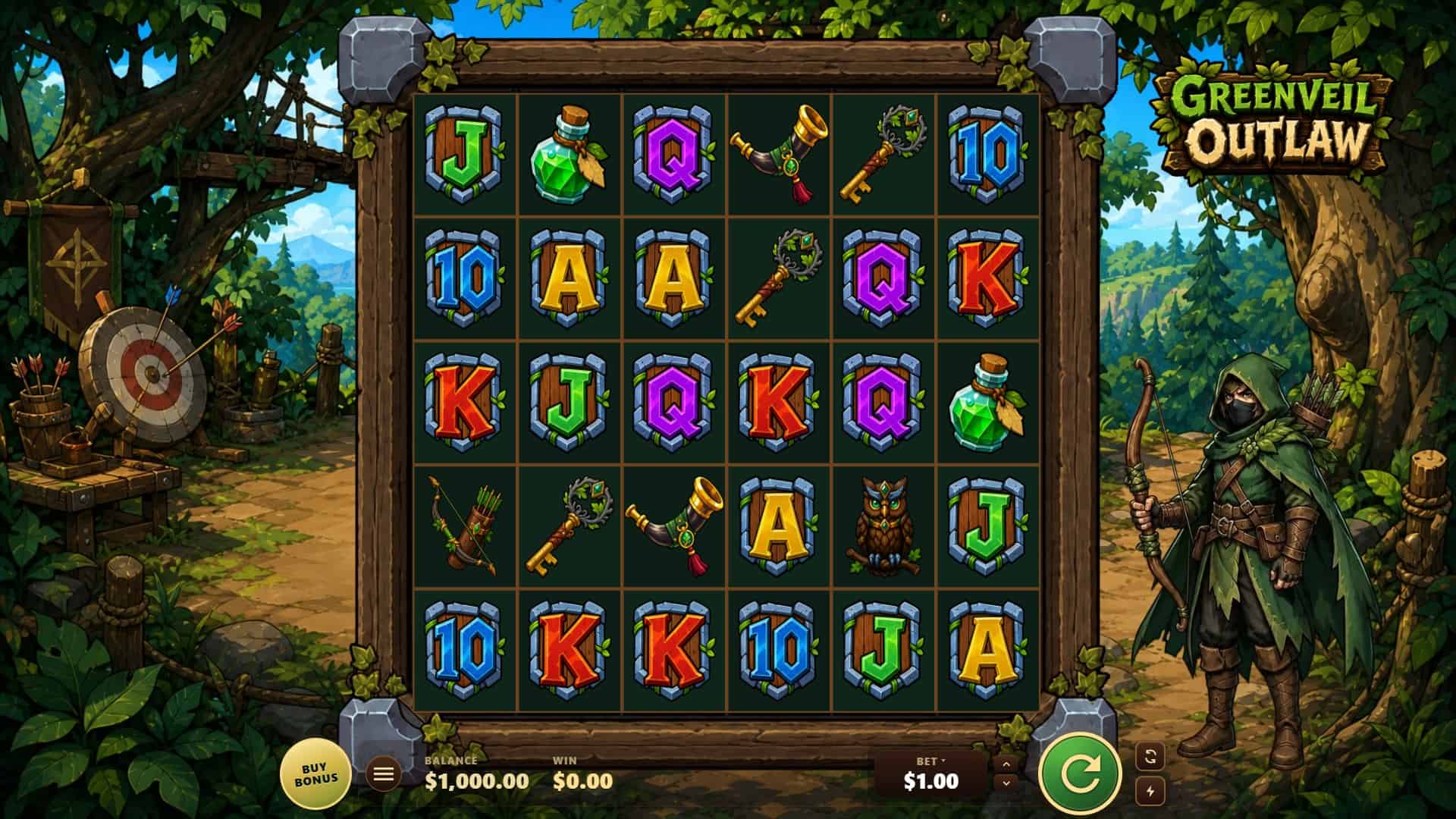 Greenveil Outlaw slot gameplay reels