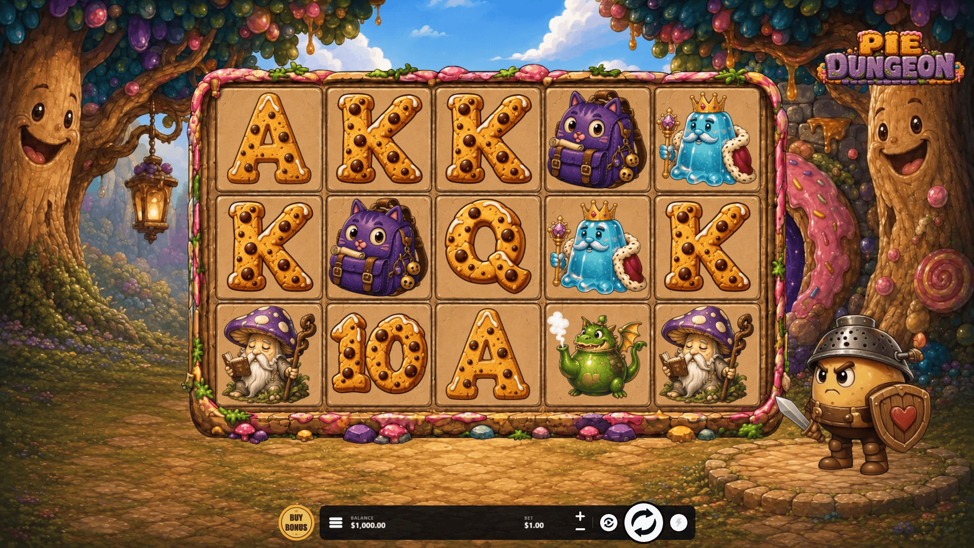 Pie Dungeon slot gameplay reels