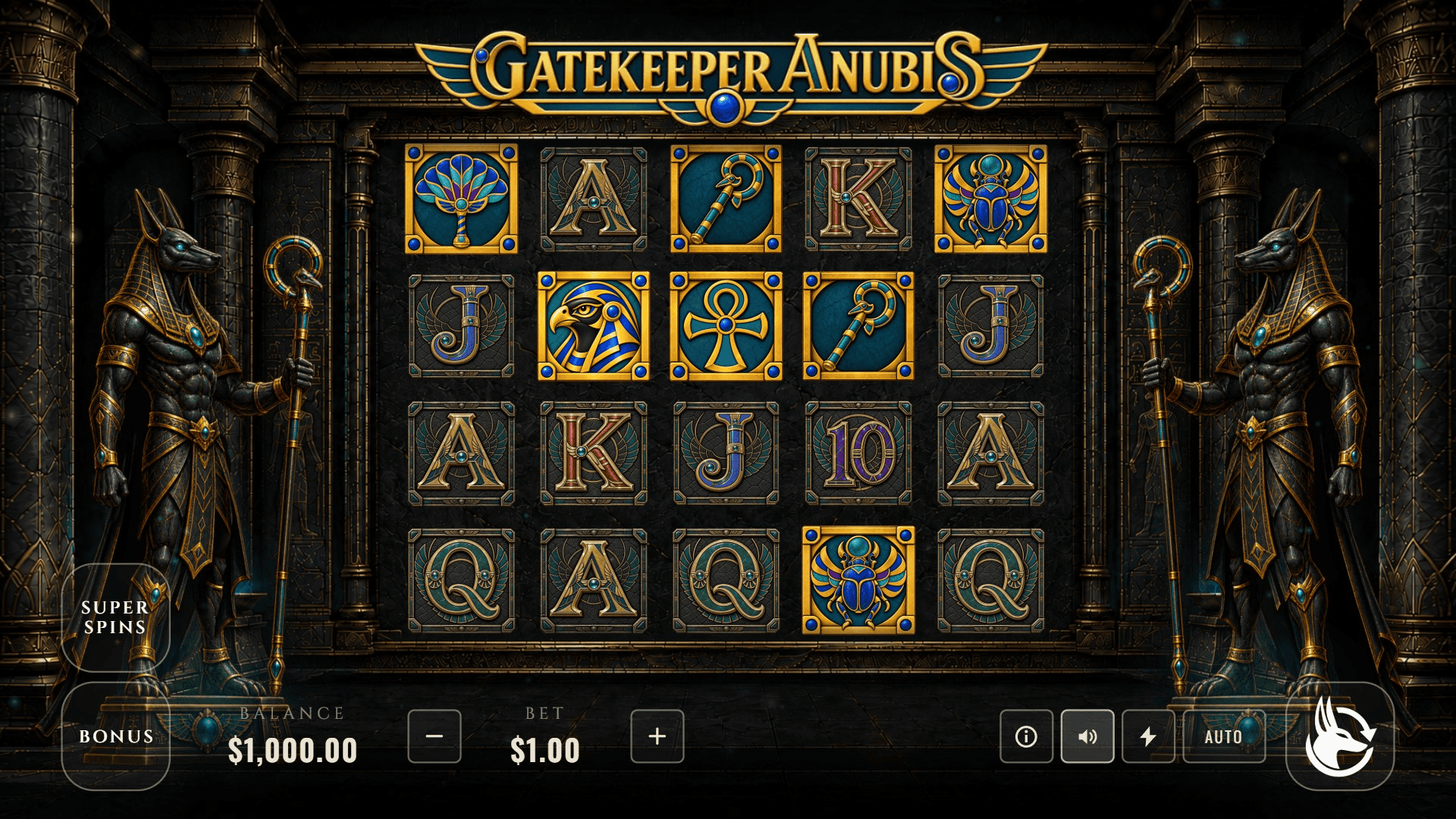 Gatekeeper Anubis slot gameplay reels