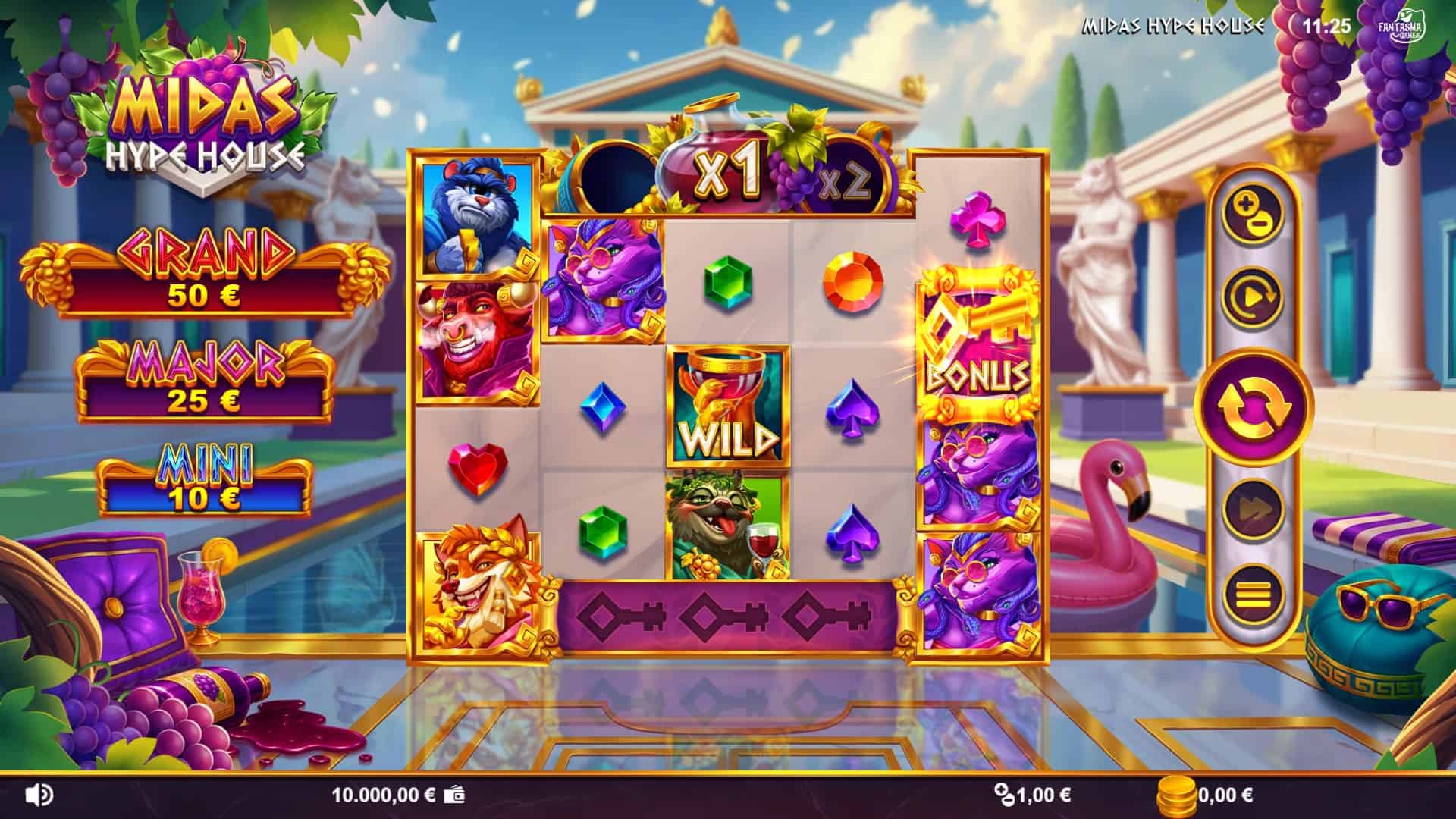 Midas Hype House slot gameplay reels