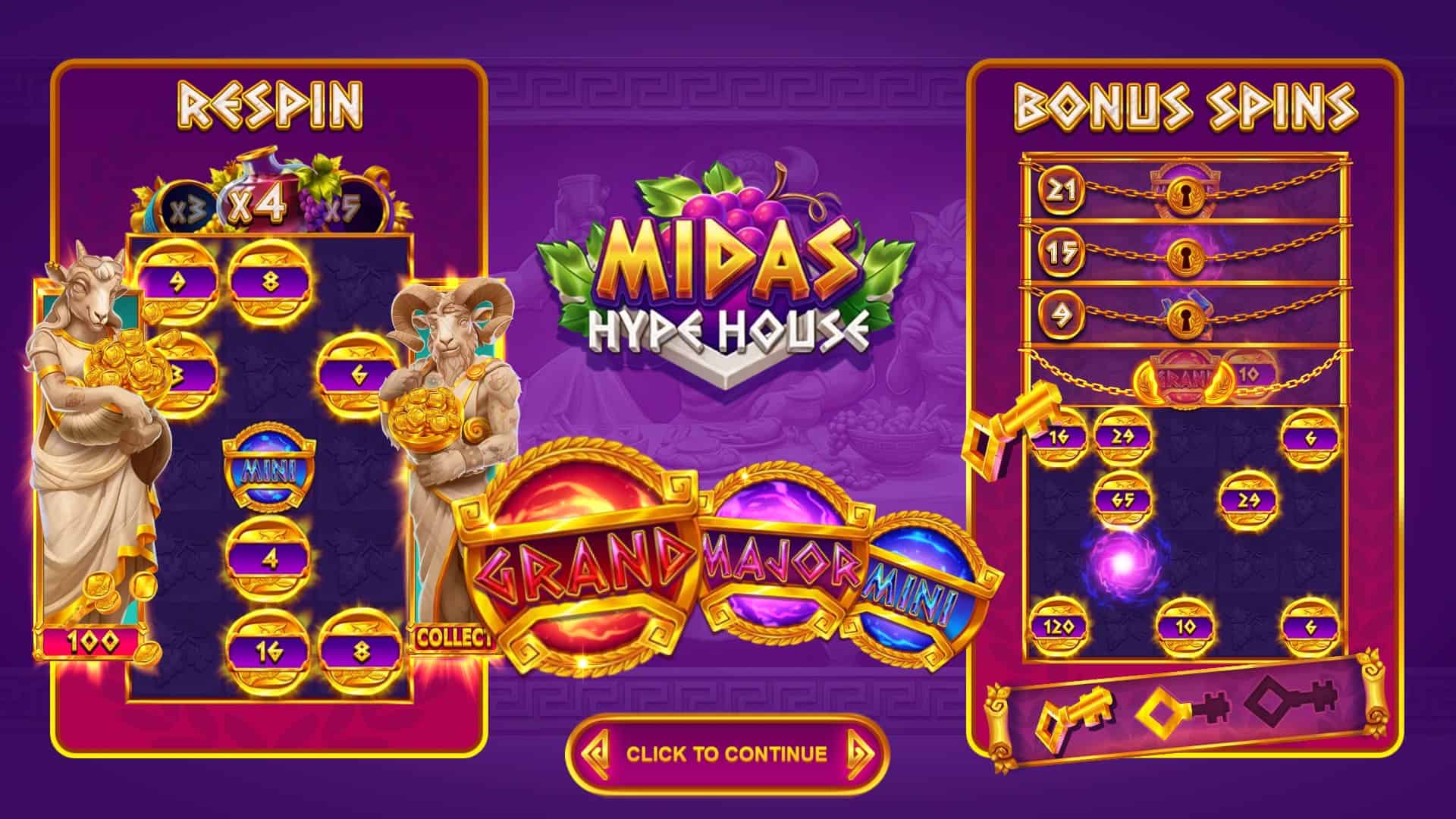 Midas Hype House slot intro screen