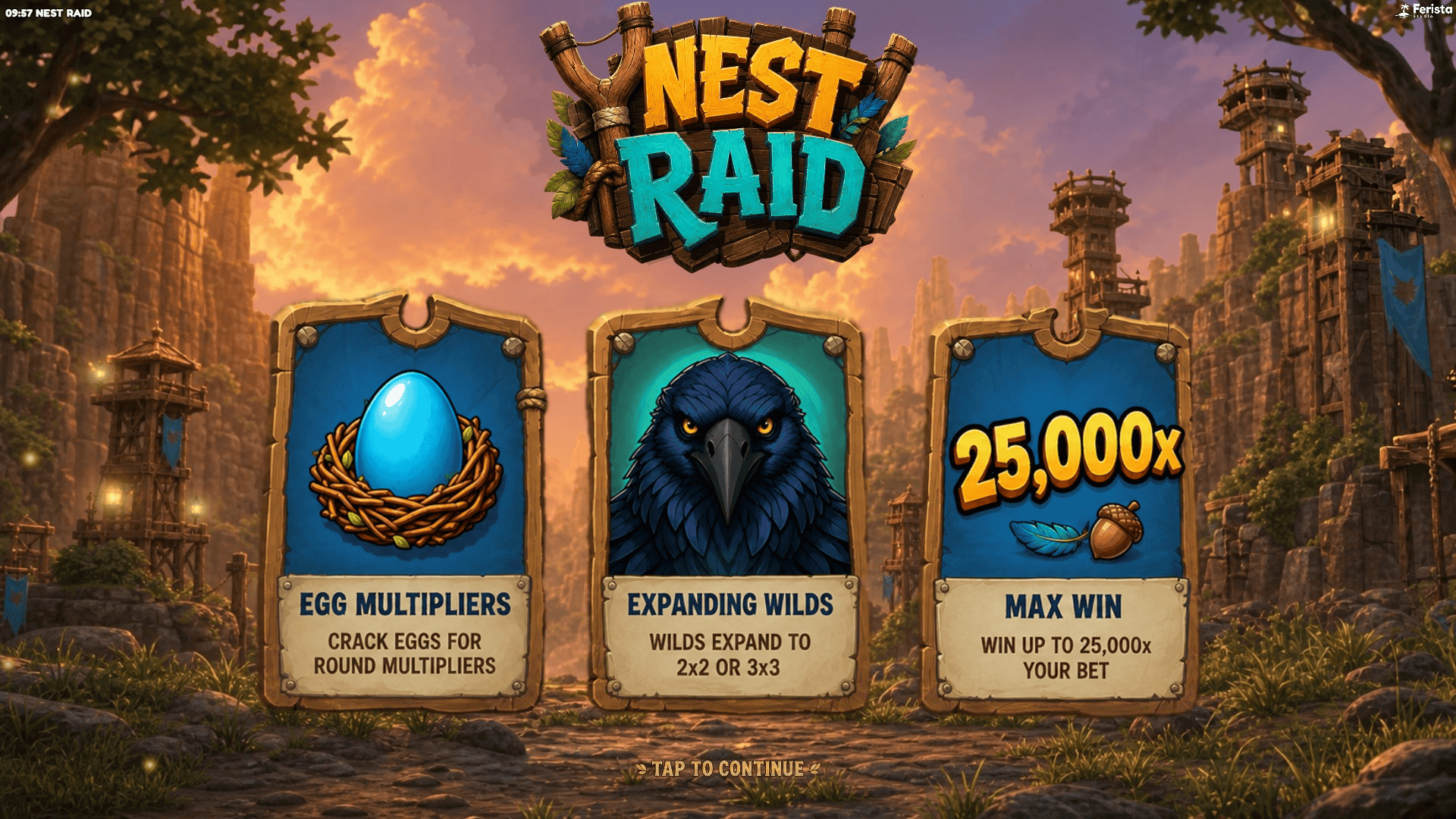 Nest Raid slot intro screen