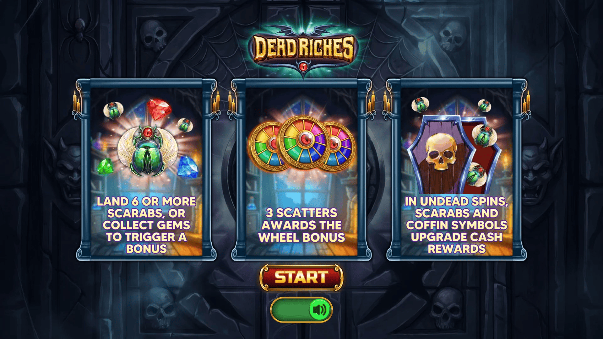Dead Riches slot intro screen