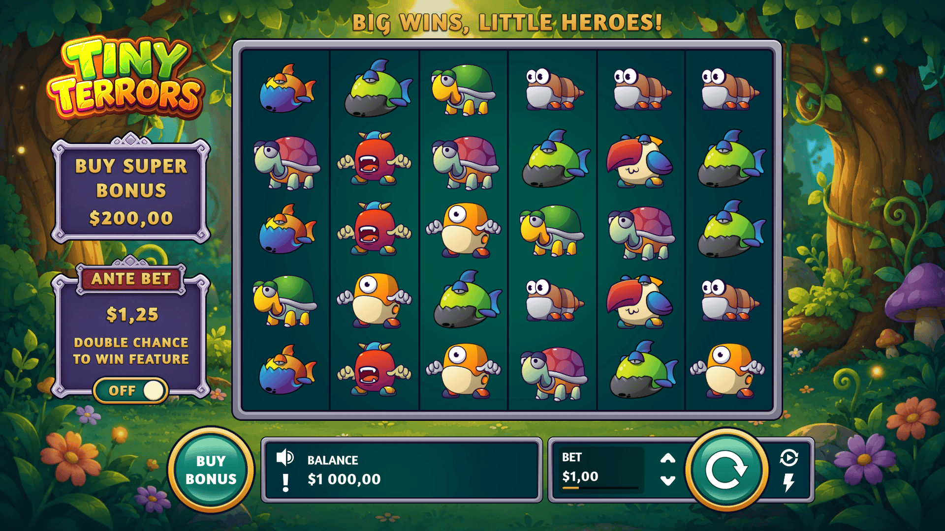 Tiny Terrors slot gameplay reels
