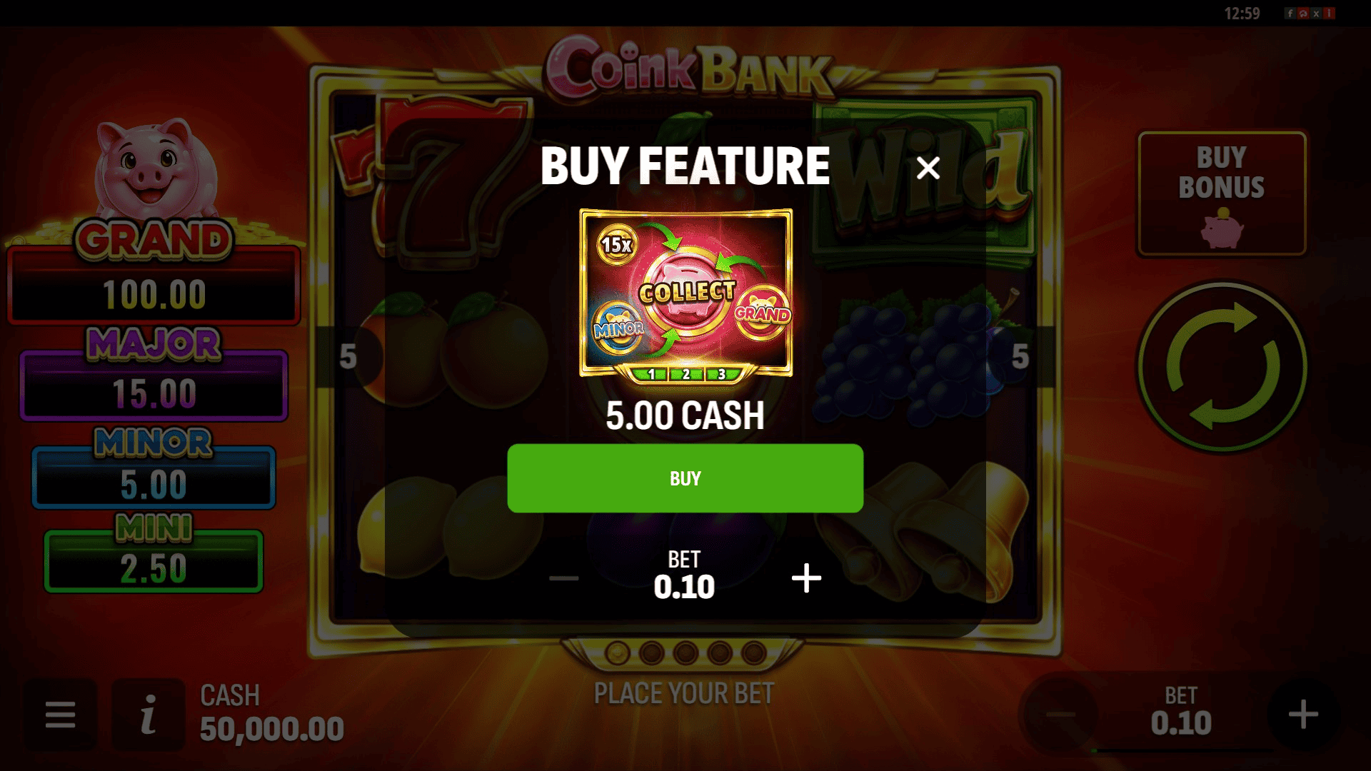 Coink Bank bonus buy menu
