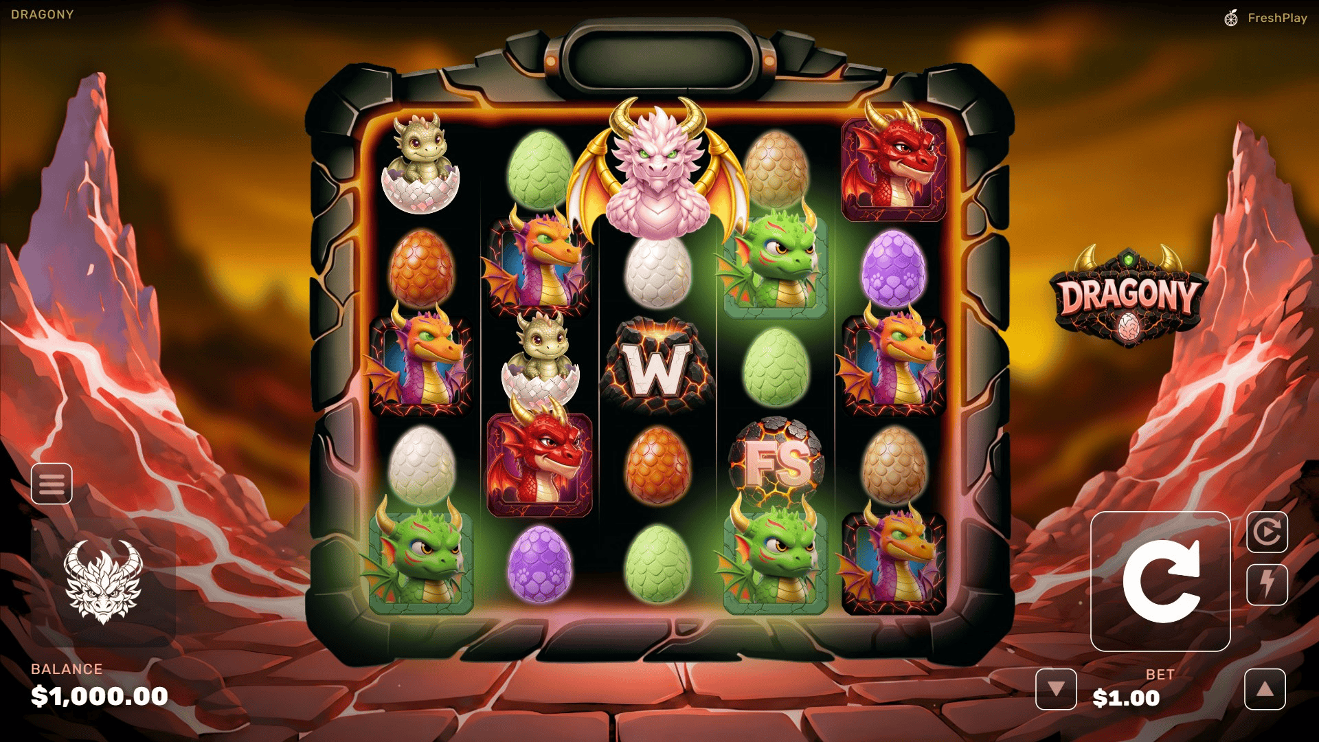 Dragony slot gameplay reels