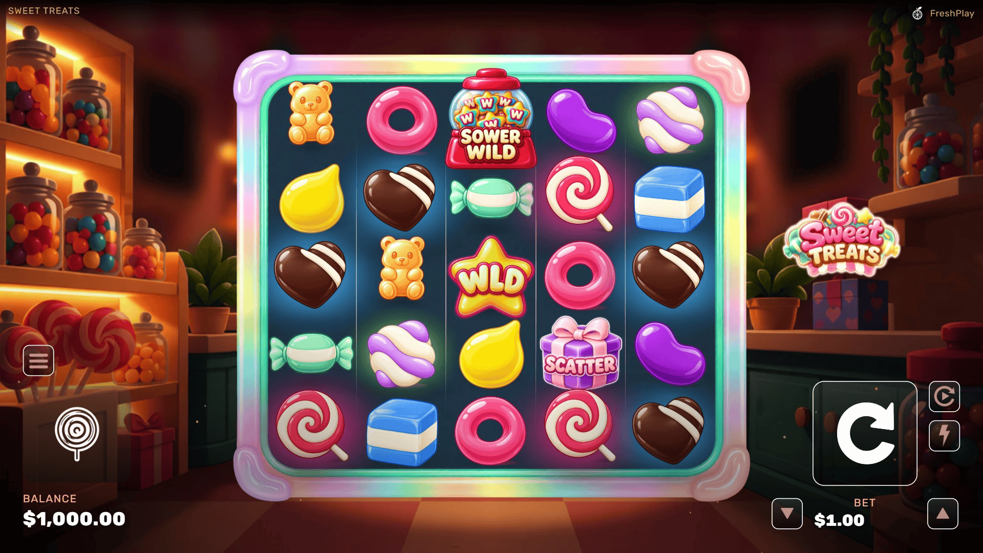 Sweet Treats slot gameplay reels