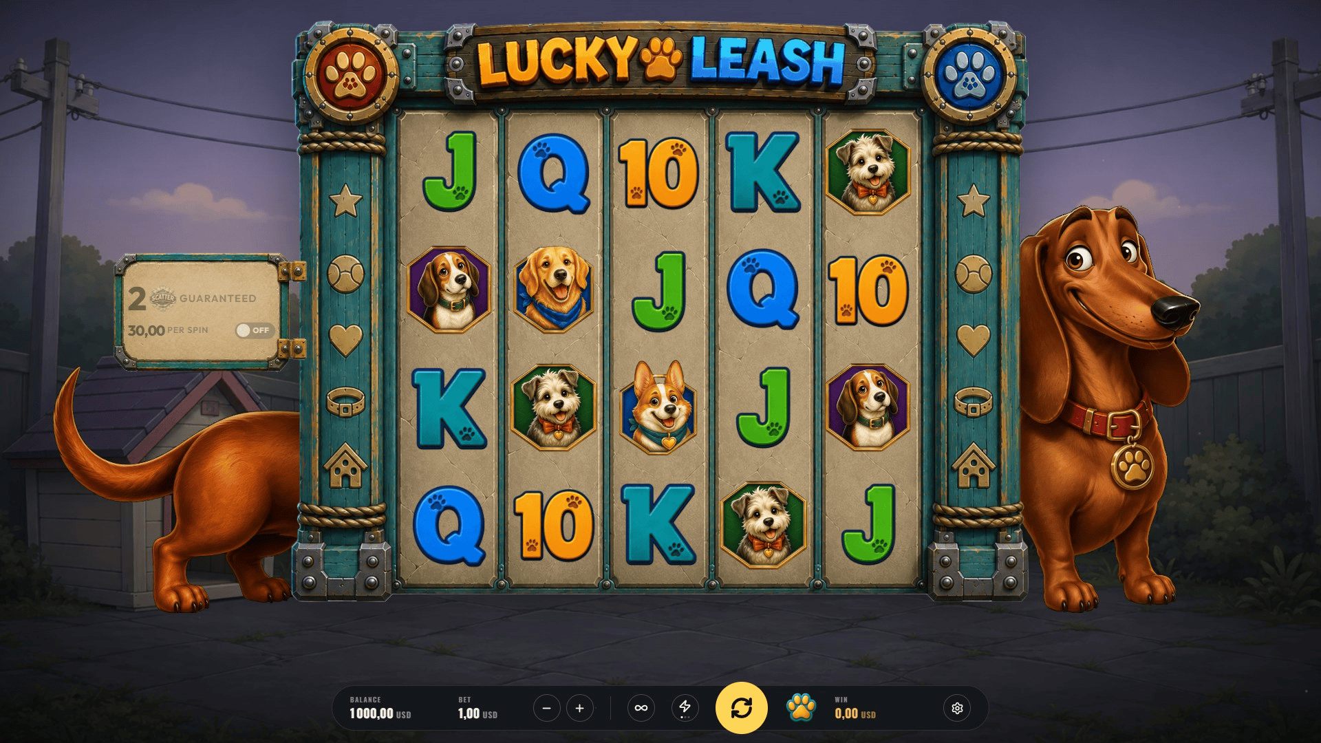 Lucky Leash slot gameplay reels