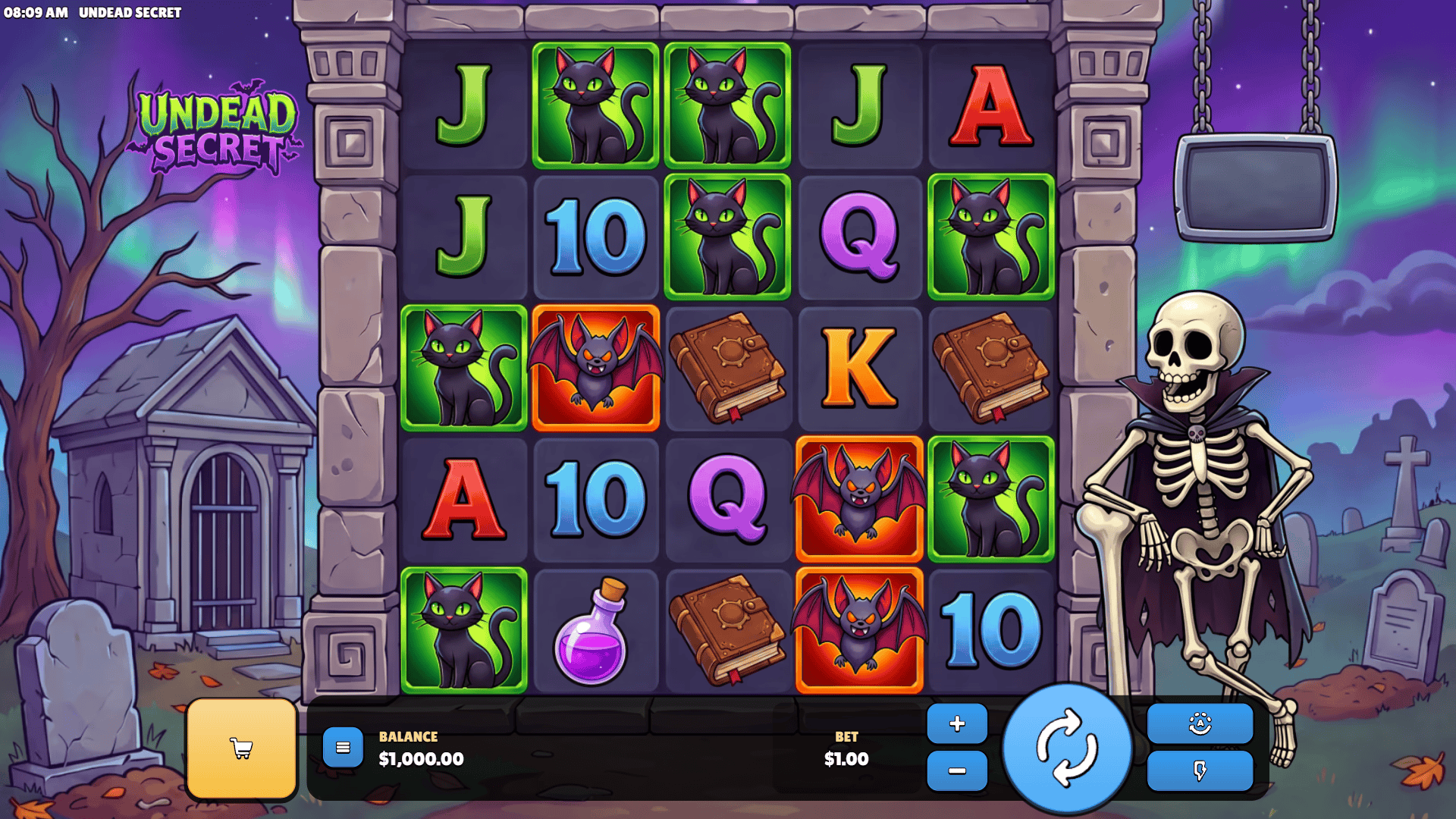 Undead Secret slot gameplay reels