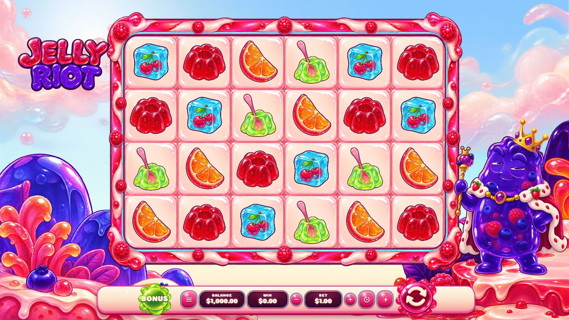 Jelly Riot slot gameplay reels