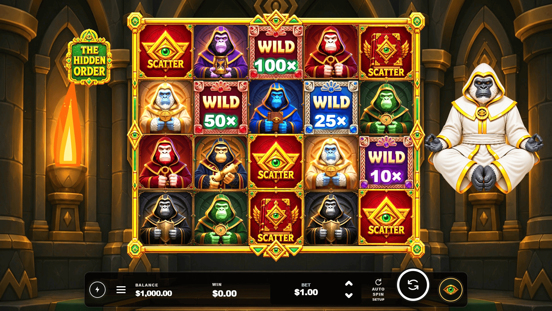 The Hidden Order slot gameplay reels