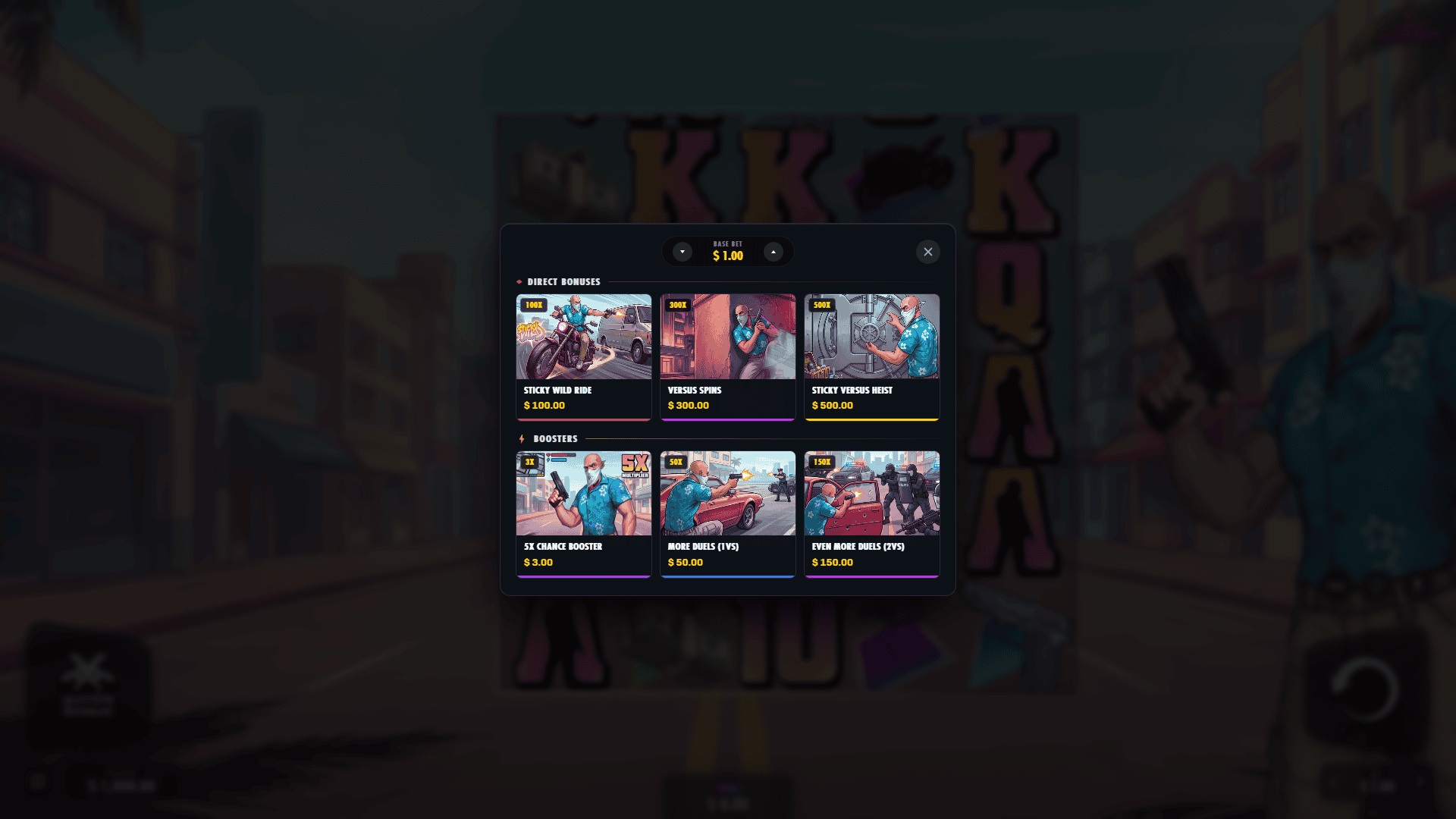 Wanted: Ocean Drive bonus buy menu