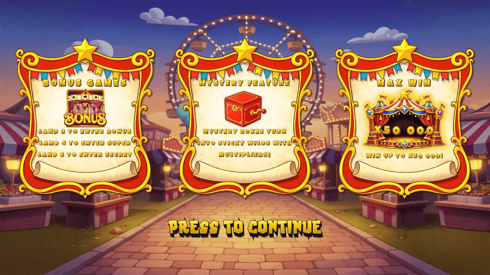 Mysterybox slot intro screen