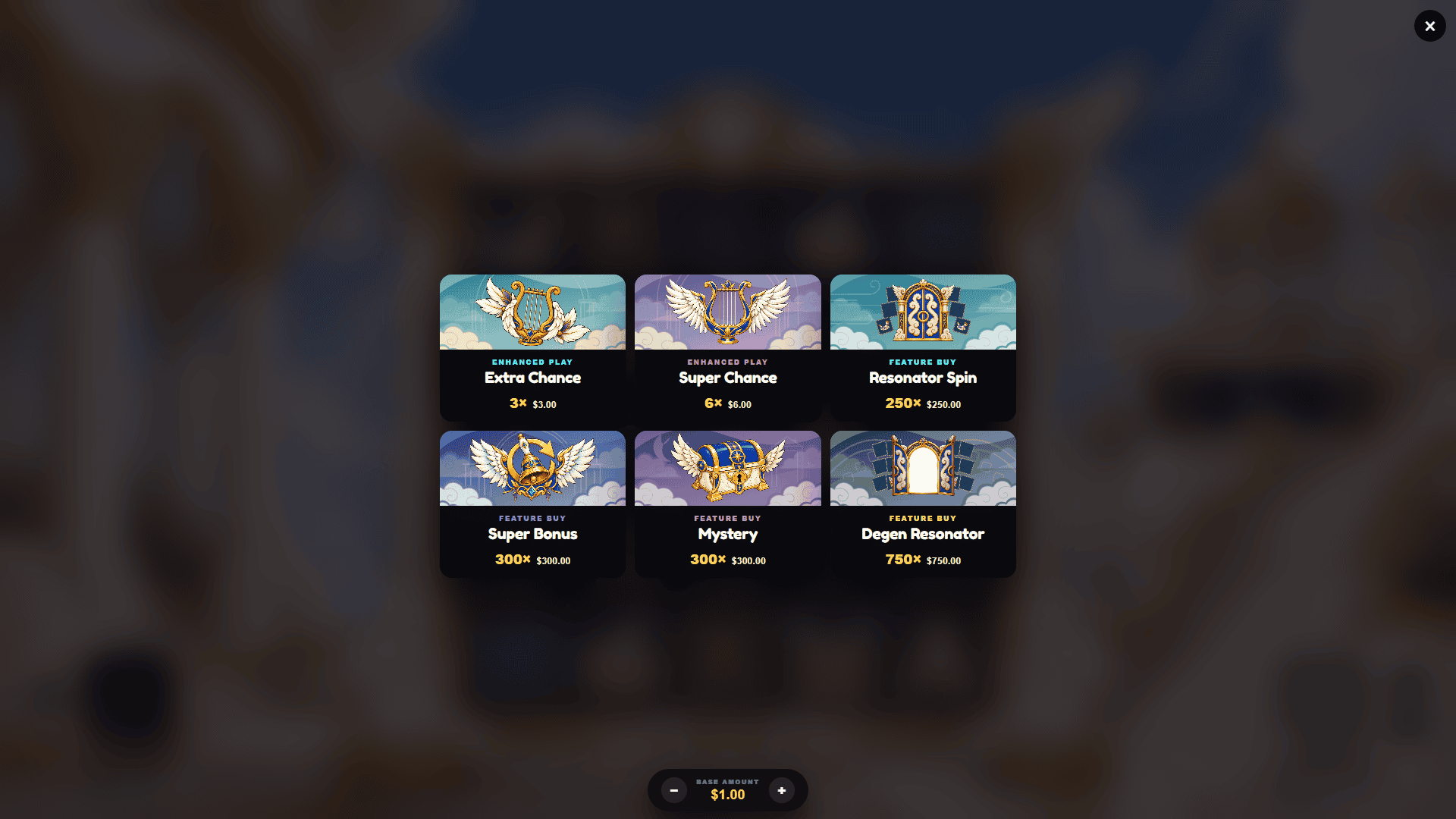 Aether Vault bonus buy menu