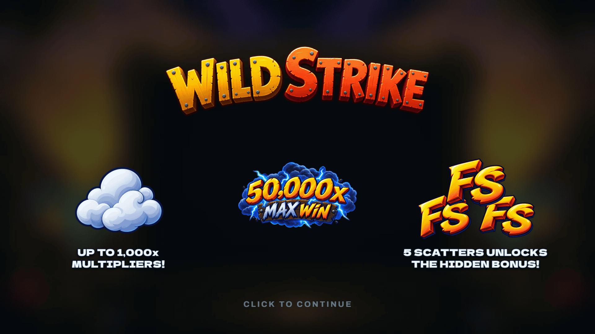 Wild Strike slot intro screen