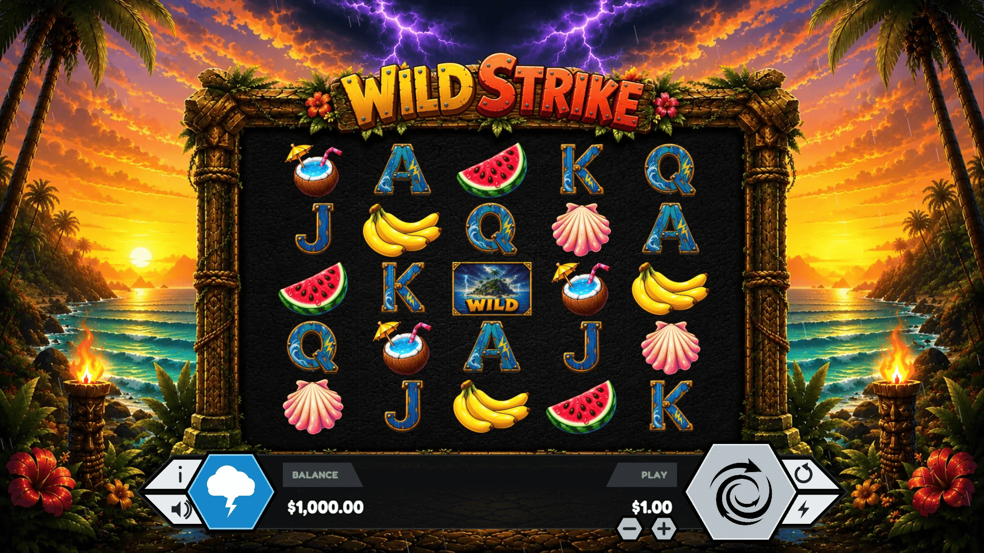 Wild Strike slot gameplay reels