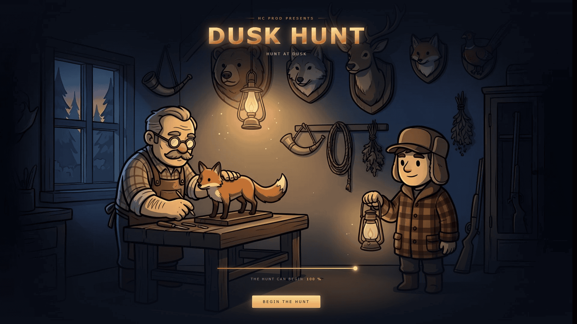 Dusk Hunt slot intro screen