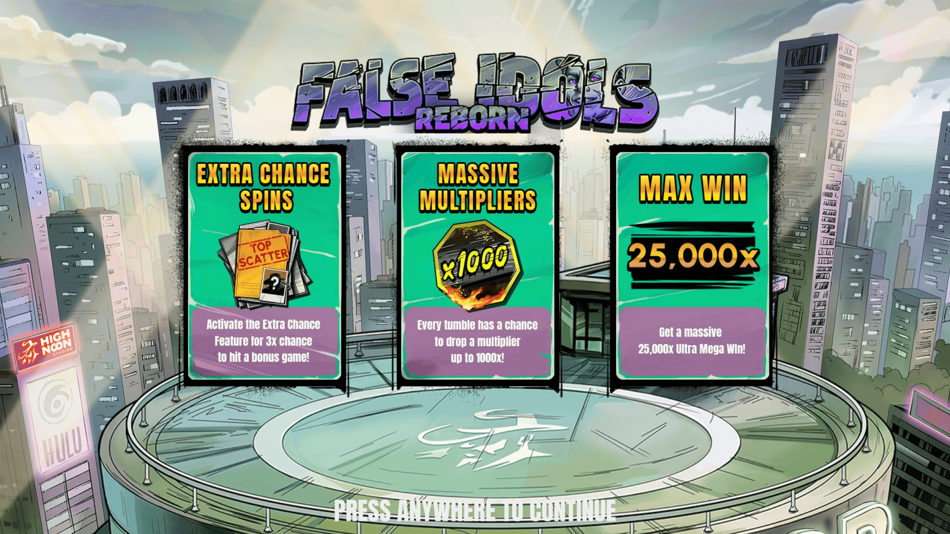 False Idols Reborn slot intro screen