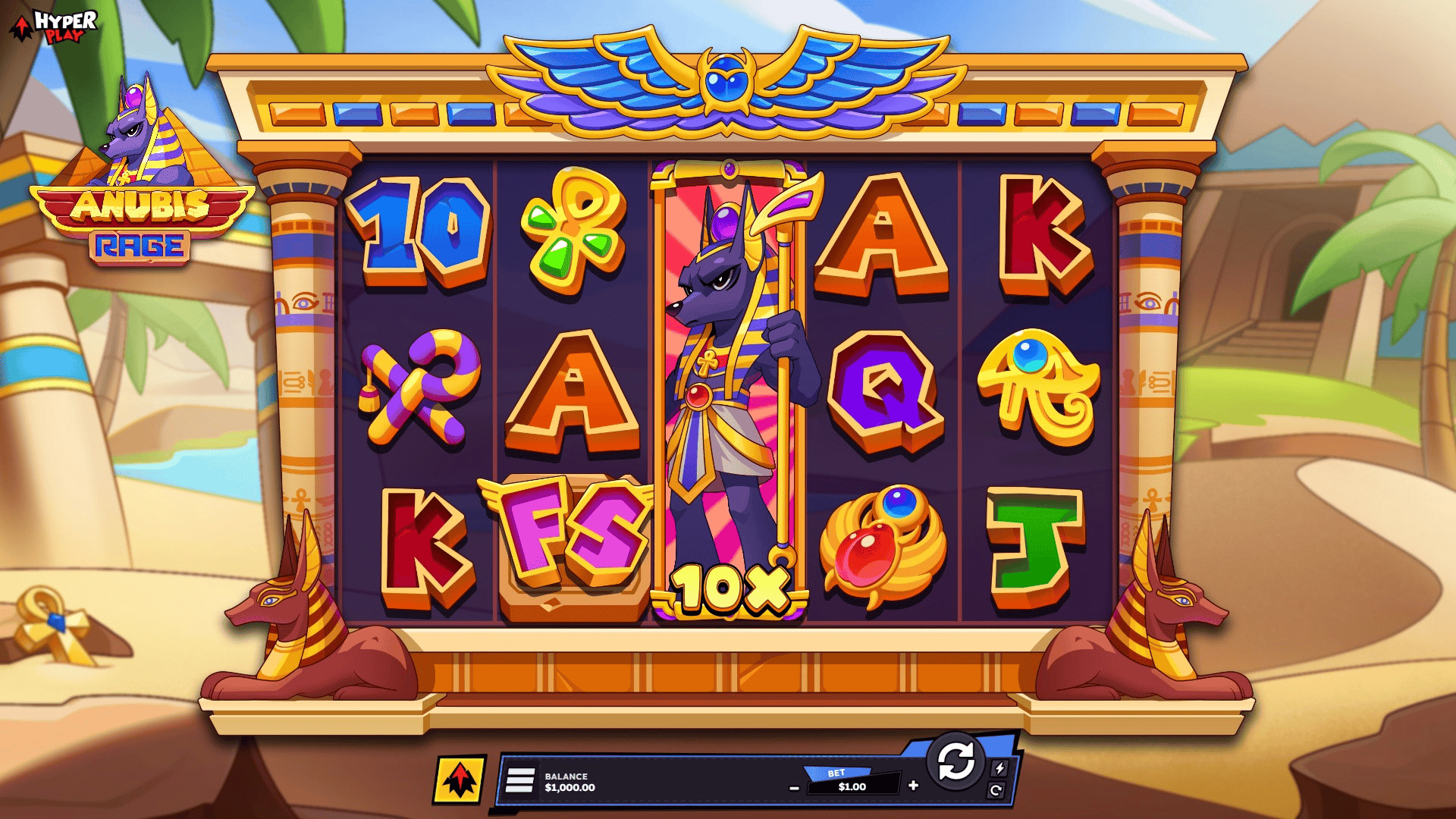 Anubis Rage slot gameplay reels