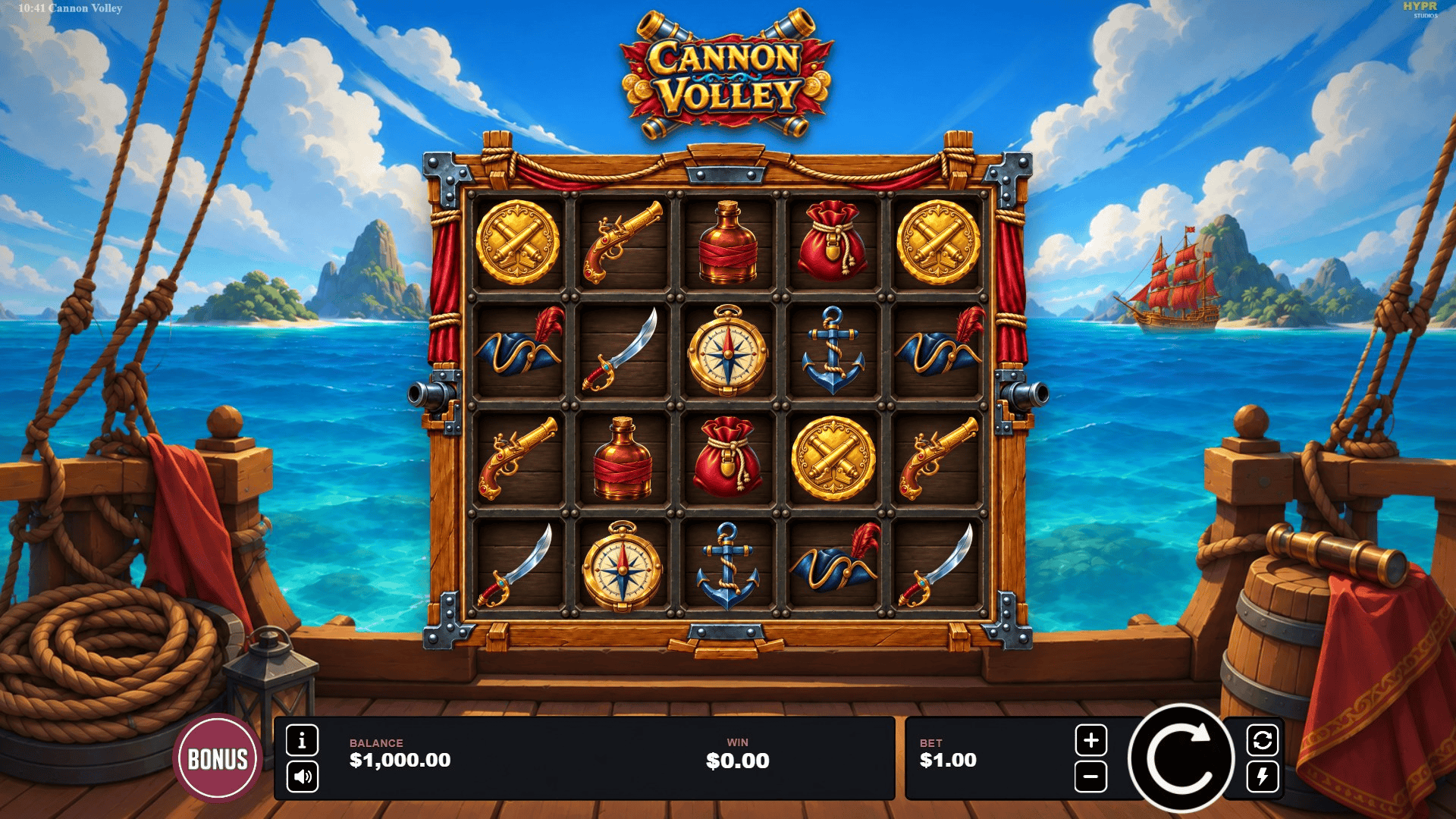 Cannon Volley slot gameplay reels