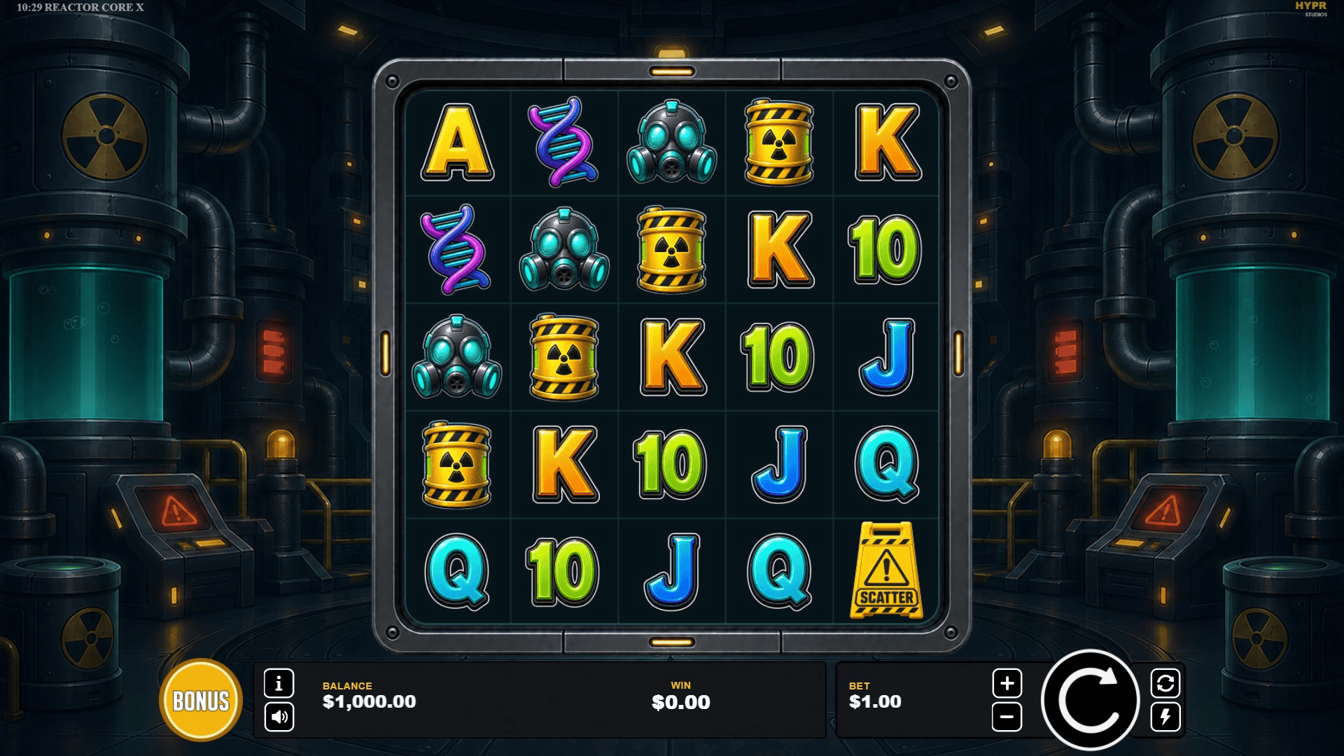 Reactor Core X slot gameplay reels