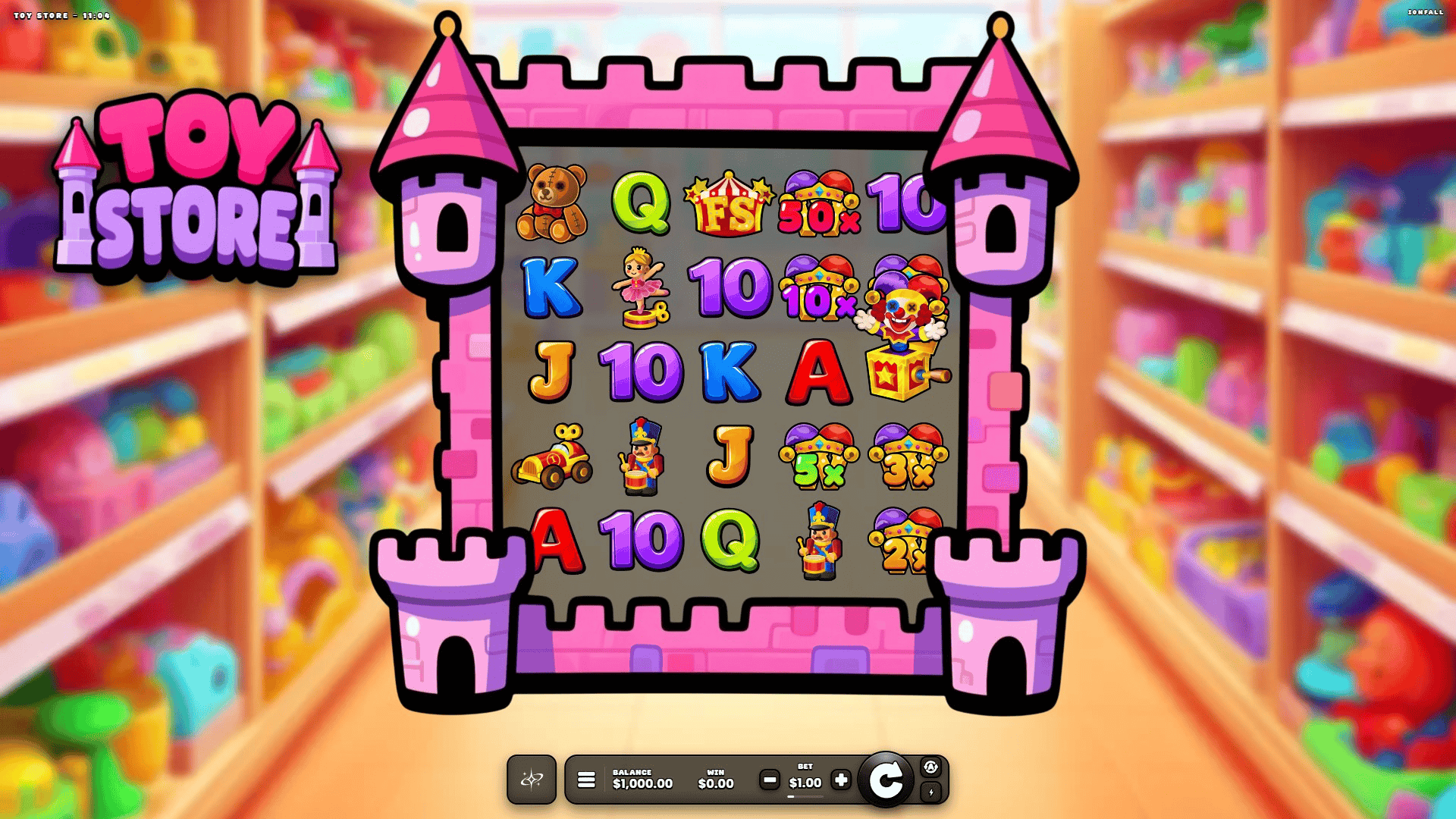 Toy Store slot gameplay reels