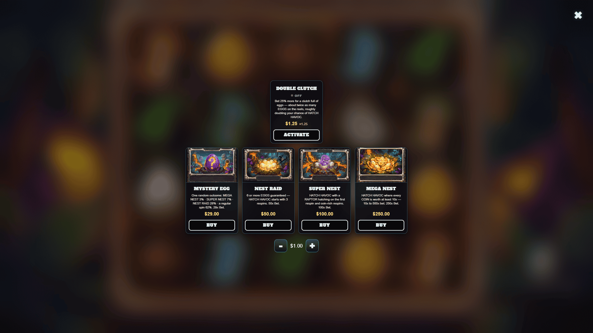 Hatch Havoc bonus buy menu