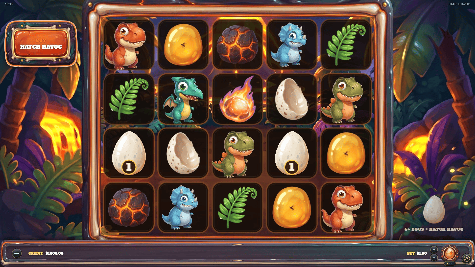 Hatch Havoc slot gameplay reels