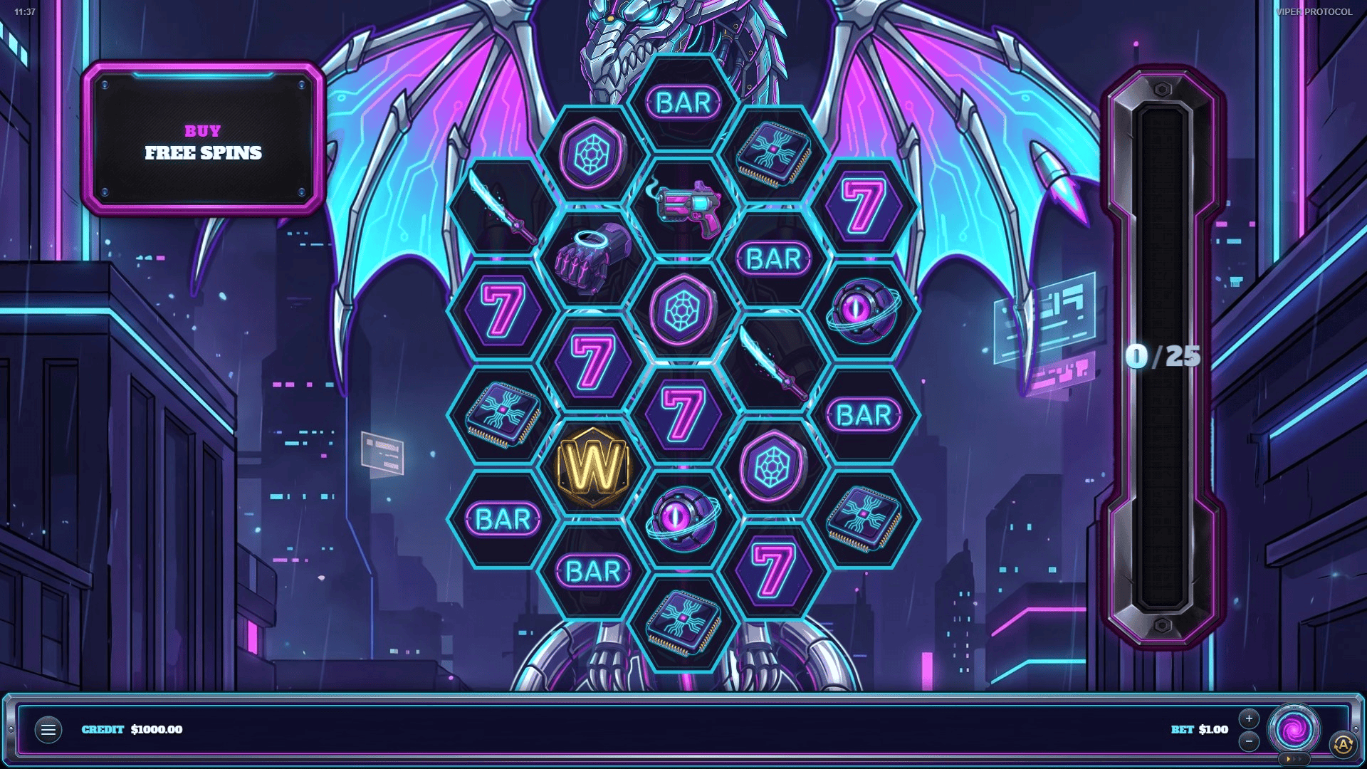 Viper Protocol slot gameplay reels