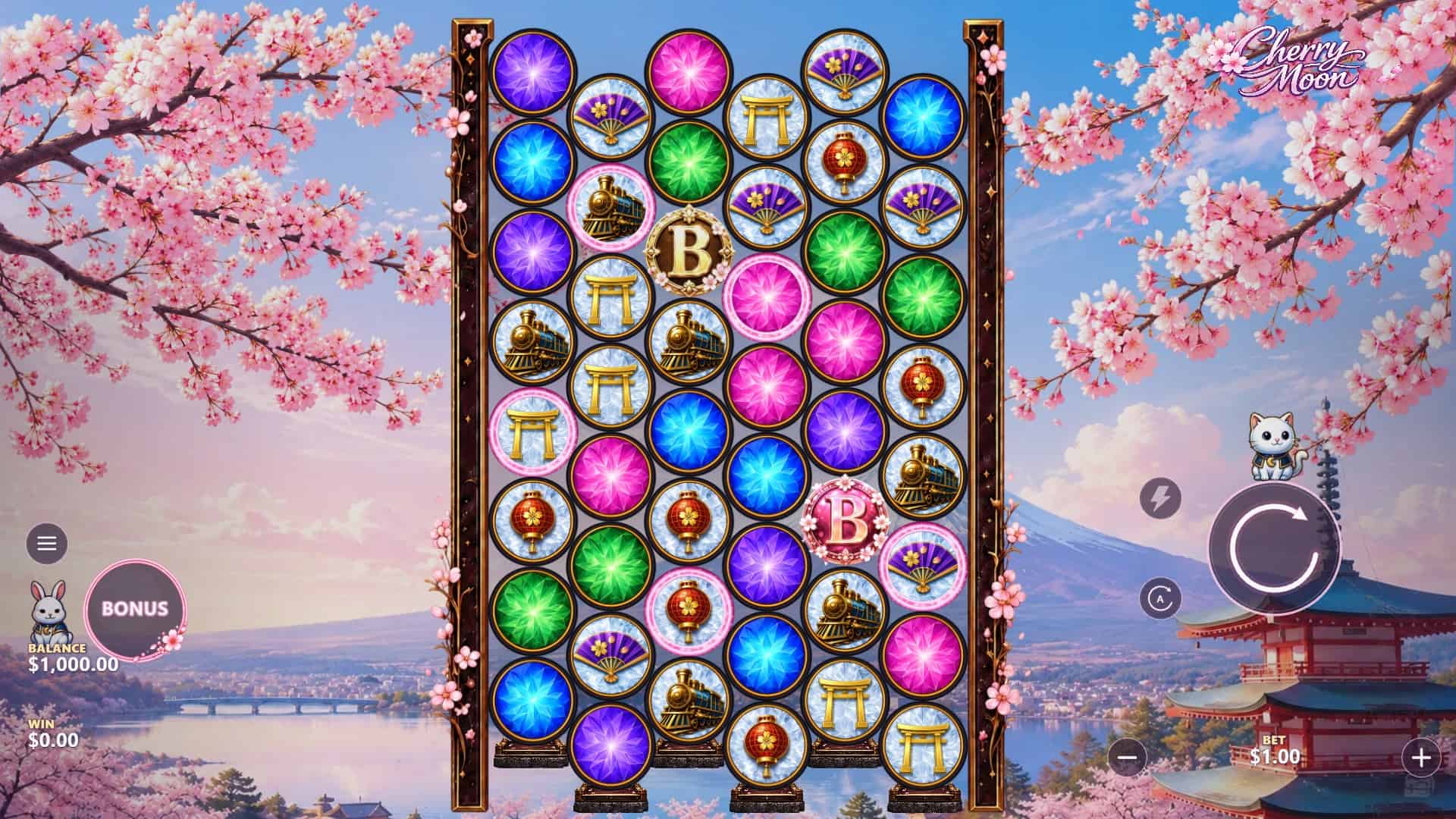 Cherry Moon slot gameplay reels