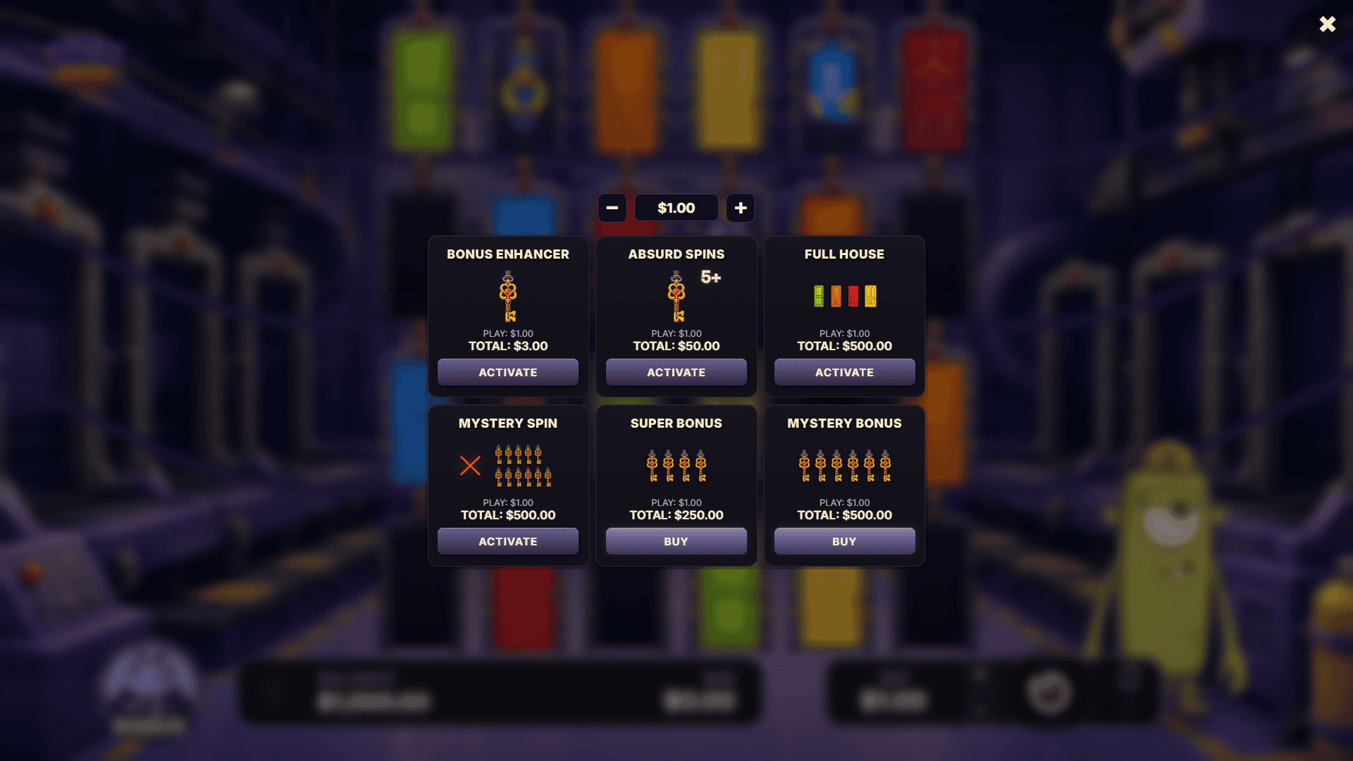 Door Drop bonus buy menu