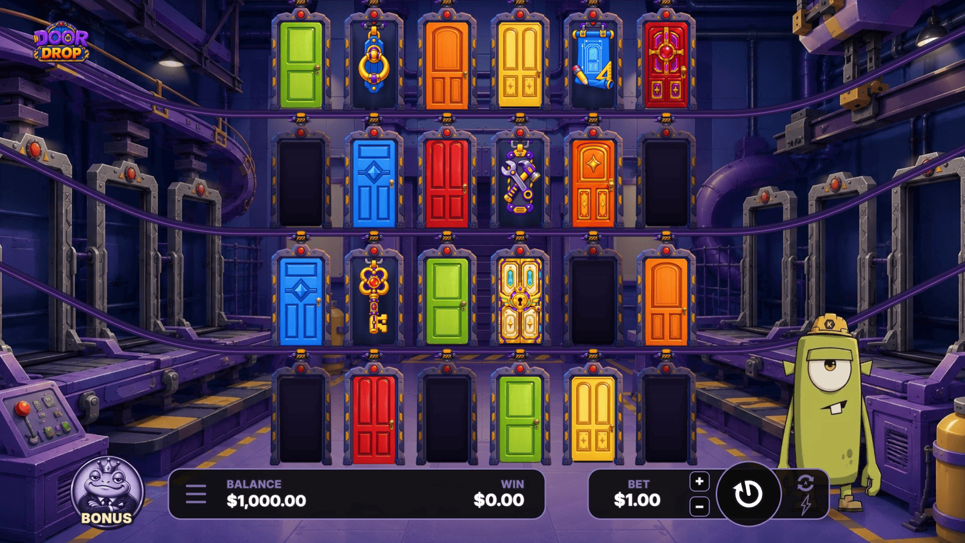 Door Drop slot gameplay reels