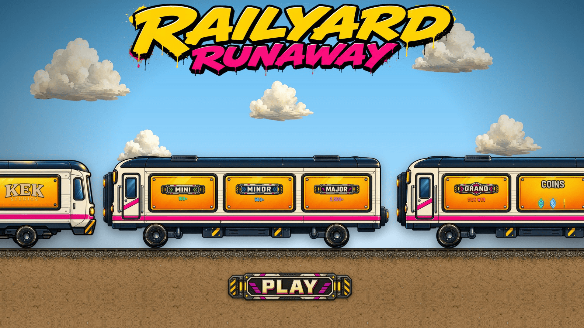 Railyard Runaway slot intro screen