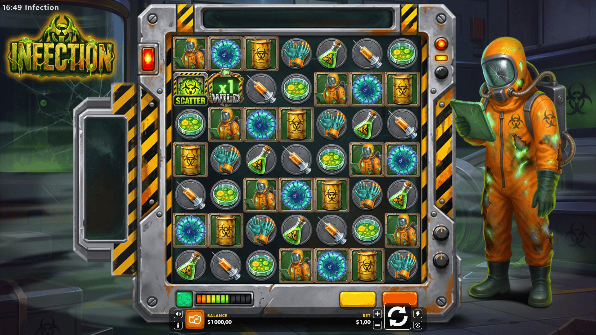 Infection slot gameplay reels