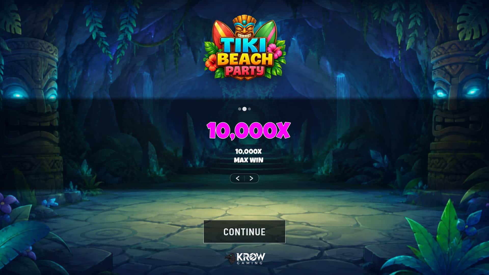 Tiki Beach Party slot intro screen