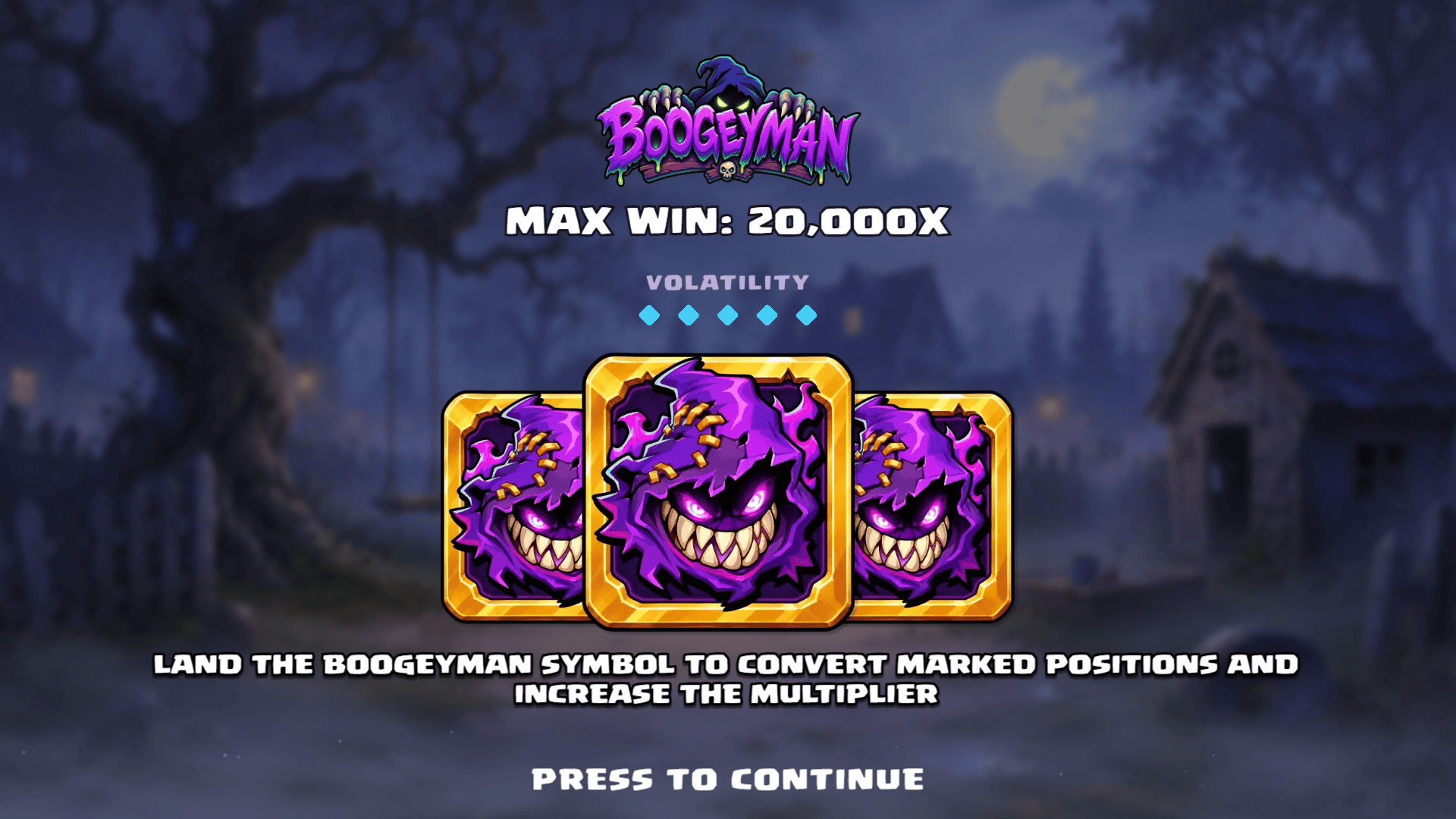 Boogeyman slot intro screen