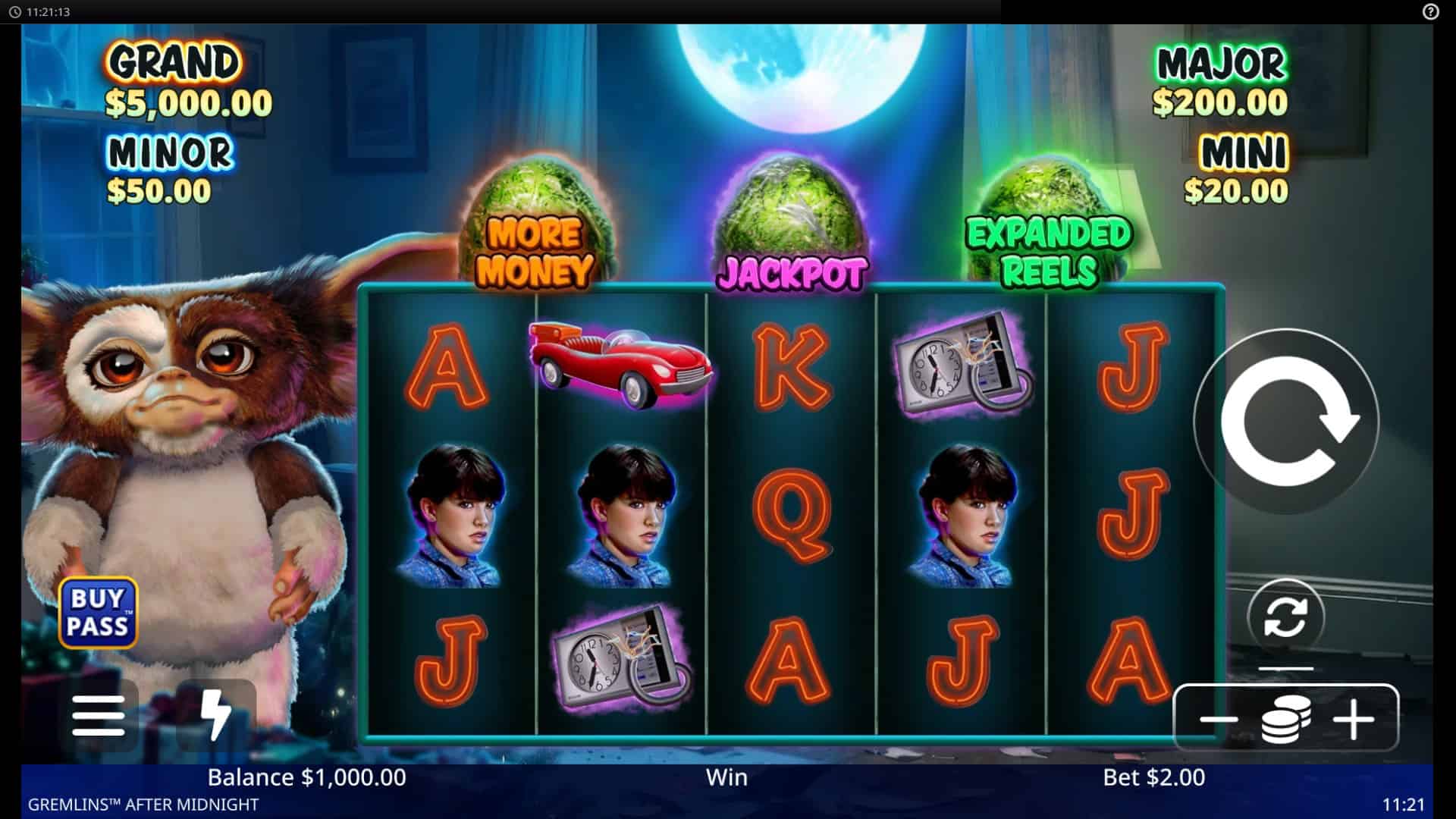 Gremlins After Midnight slot gameplay reels