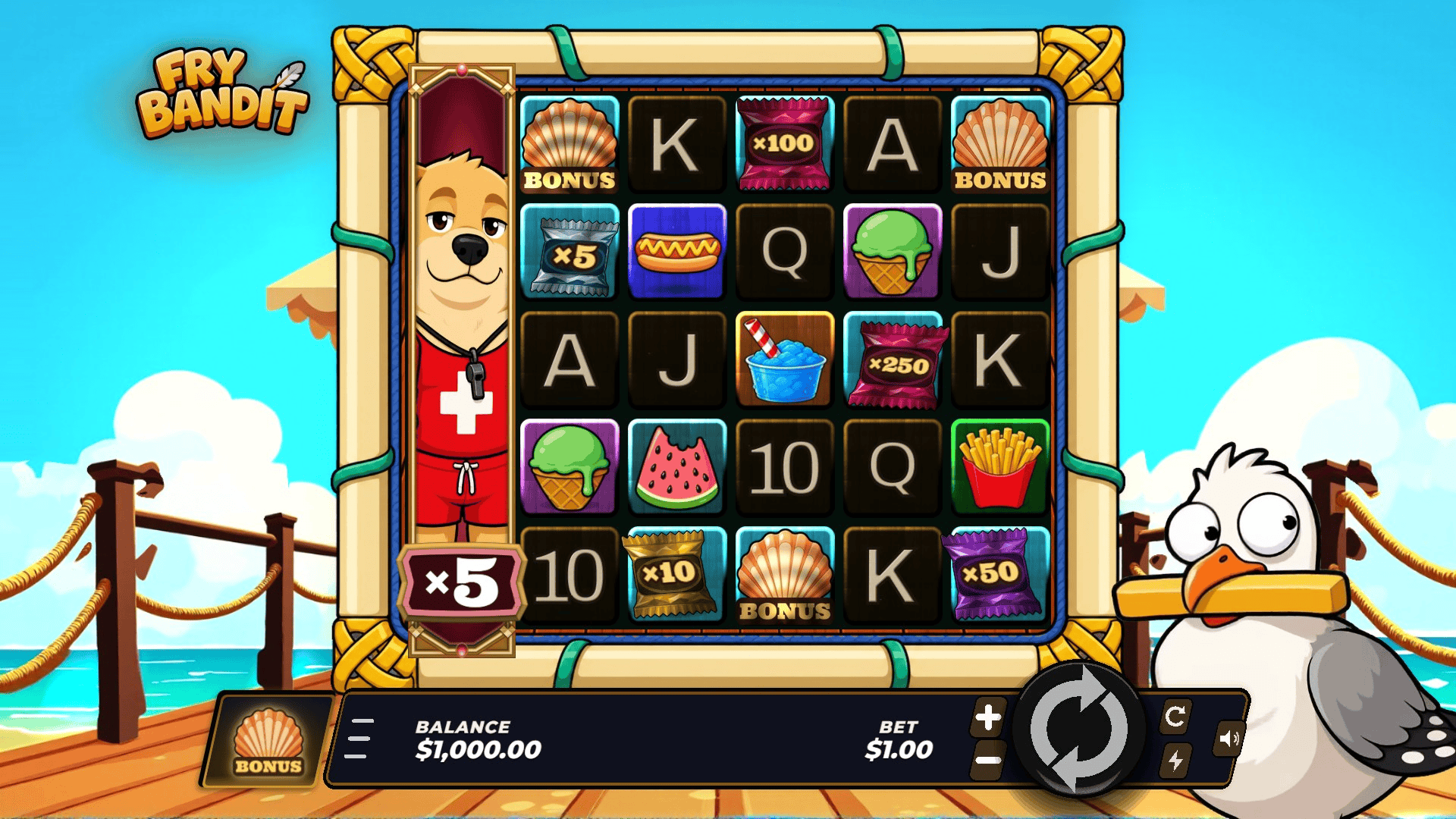 Fry Bandit slot gameplay reels