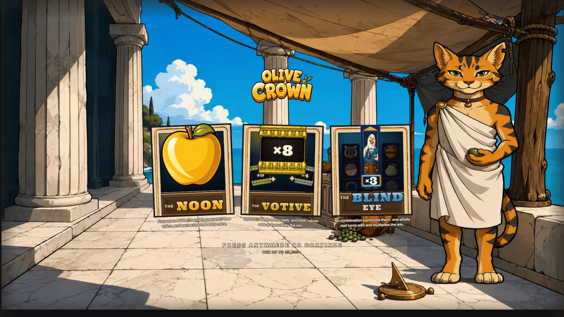 Olive Crown slot intro screen