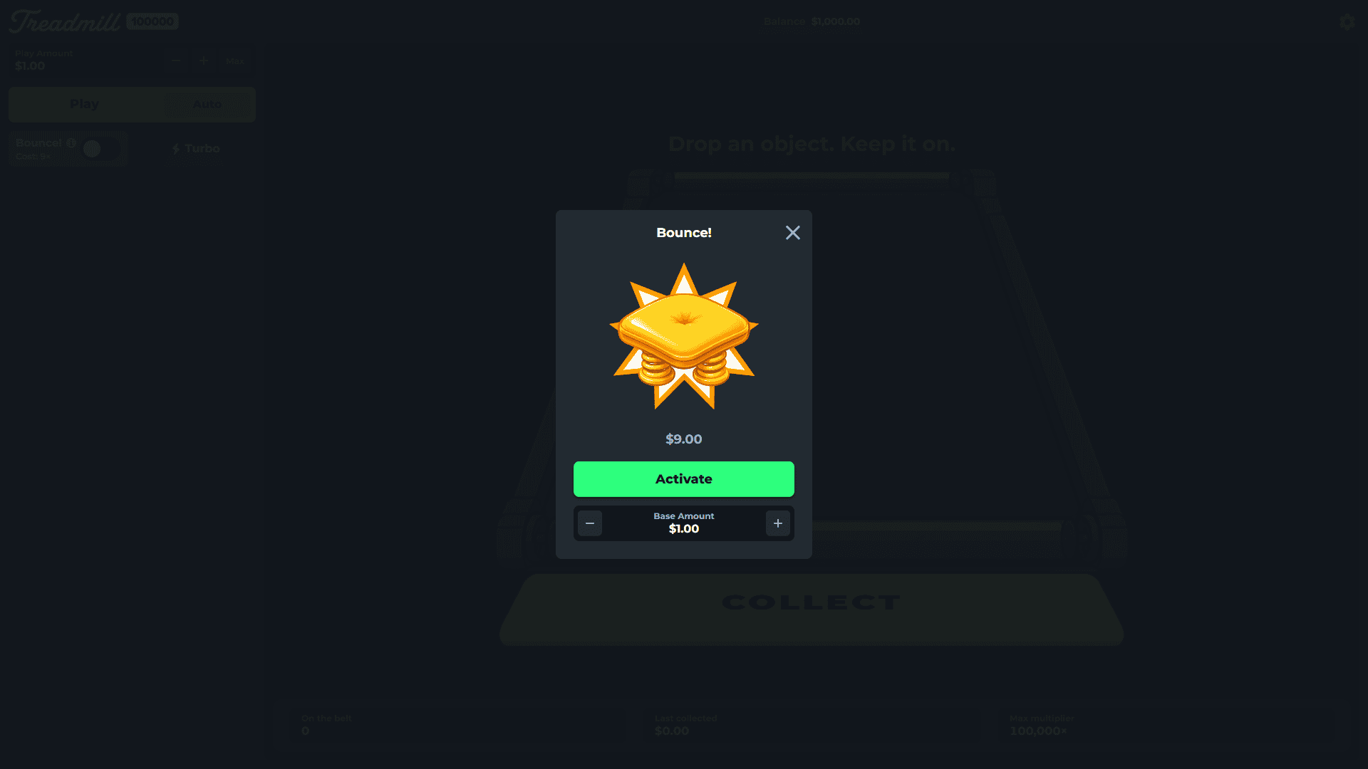 Treadmill 100000 bonus buy menu