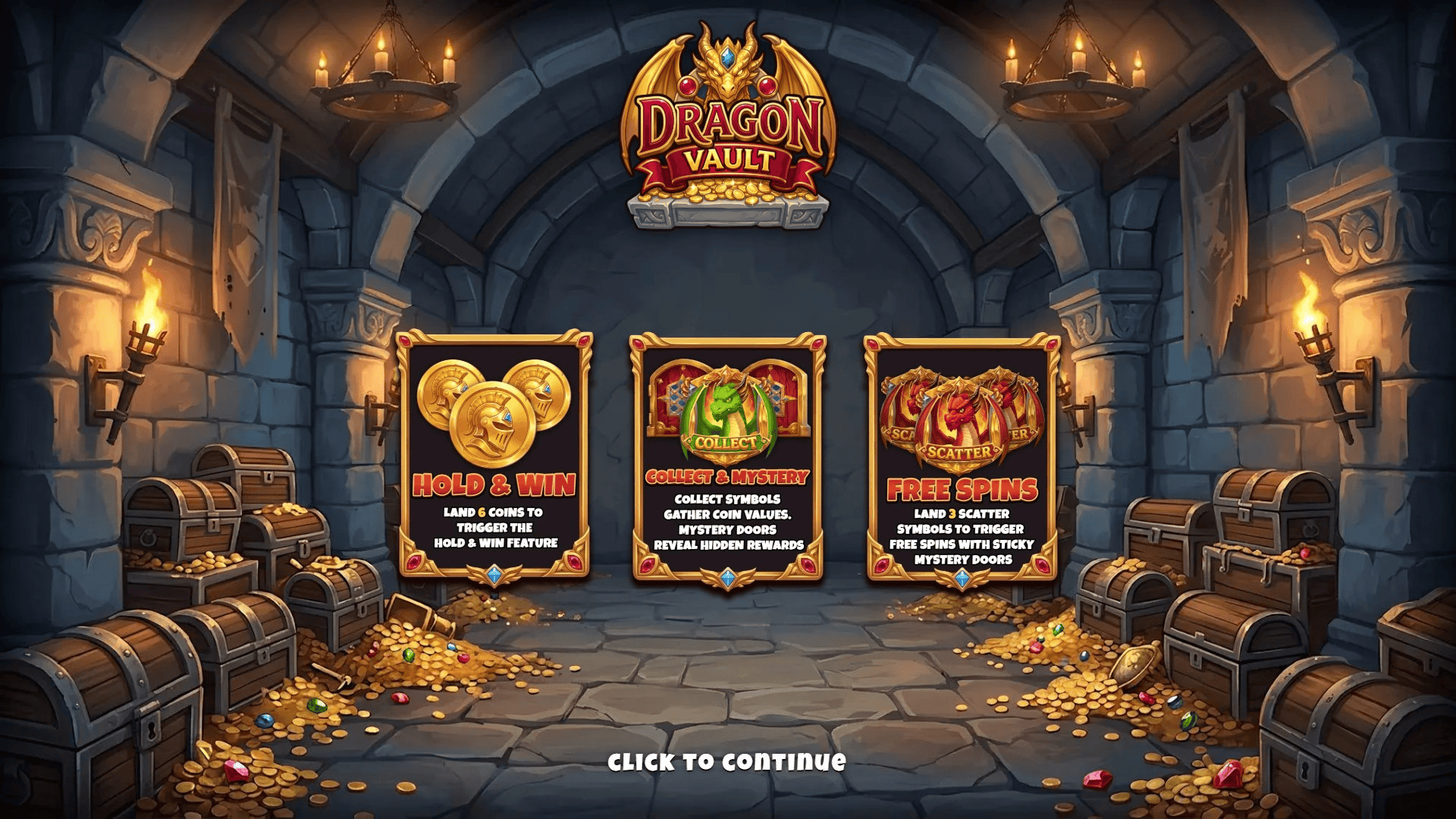 Dragon Vault slot intro screen